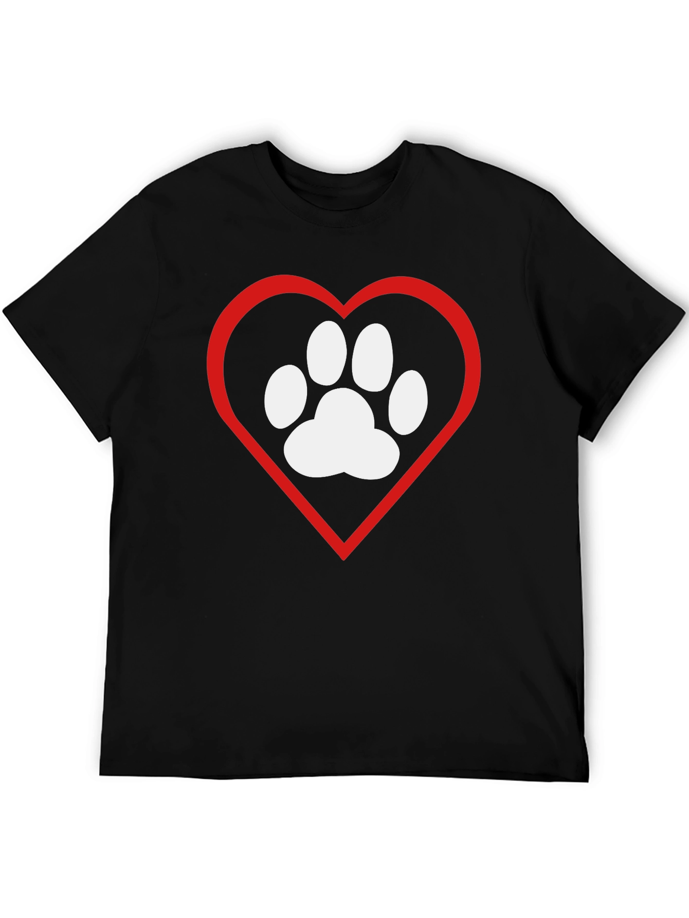 Dog Paw Heart T-Shirt - Pet Lover Tee