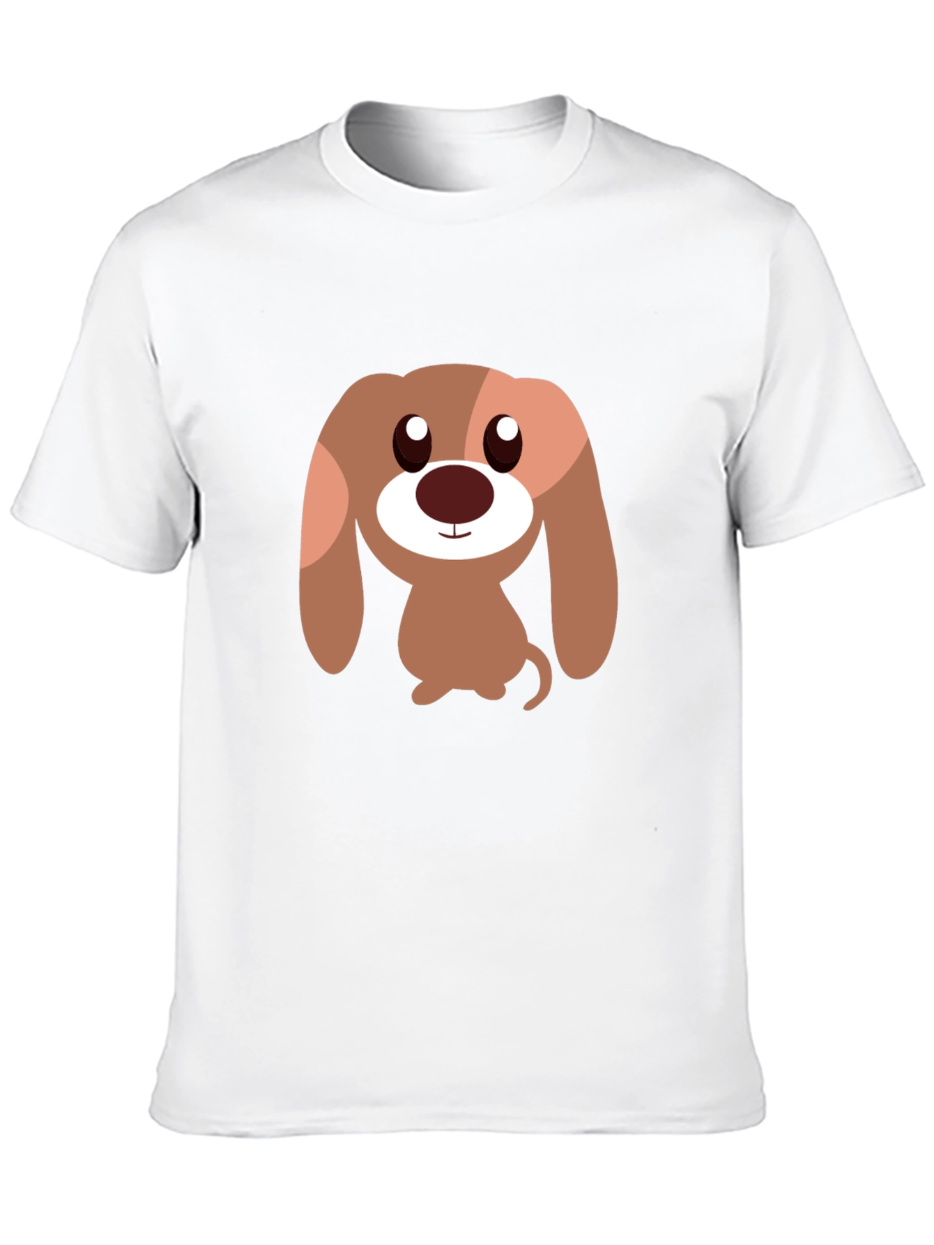Cartoon Dog Graphic Tee - Black Casual T-Shirt