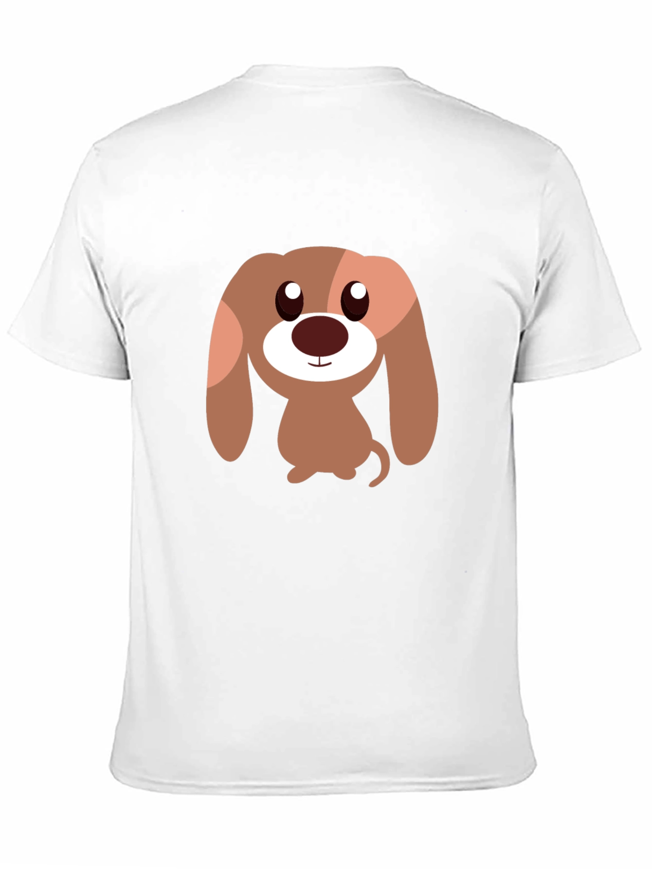 Cartoon Dog Graphic Tee - Black Casual T-Shirt
