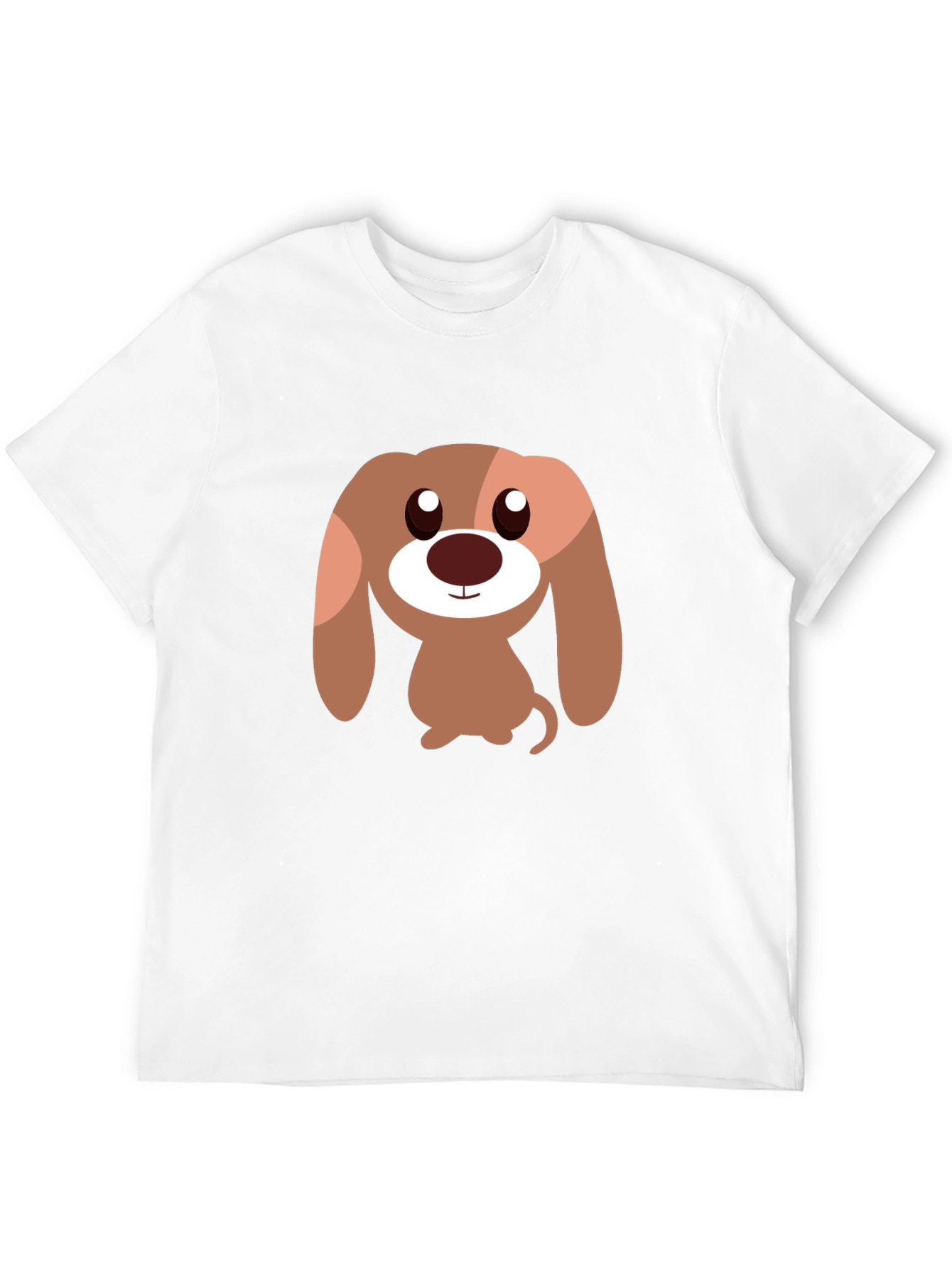 Cartoon Dog Graphic Tee - Black Casual T-Shirt