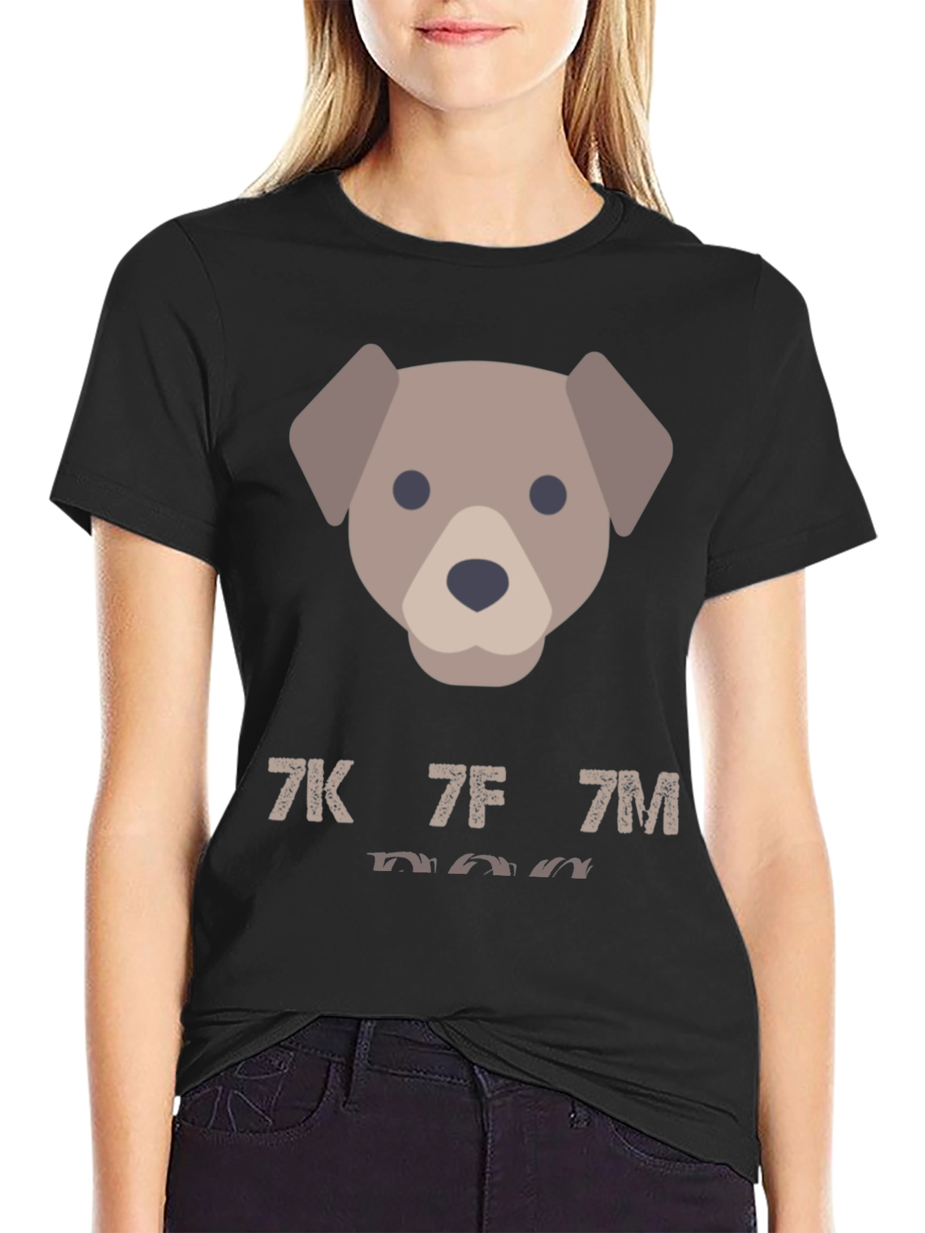Dog Emoji Graphic Tee - Mens Casual Black T-Shirt