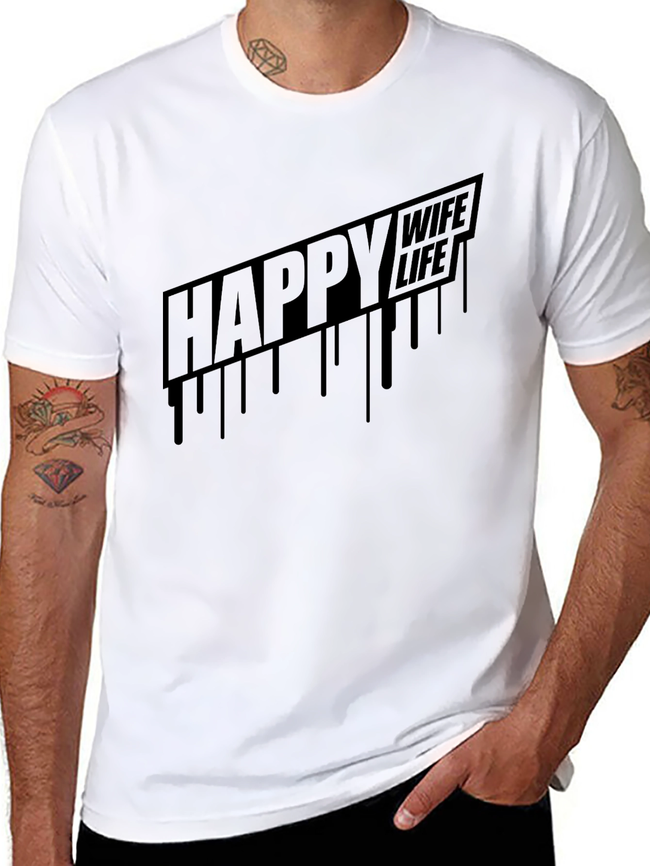 Happy Wife Happy Life Mens Graphic T-Shirt
