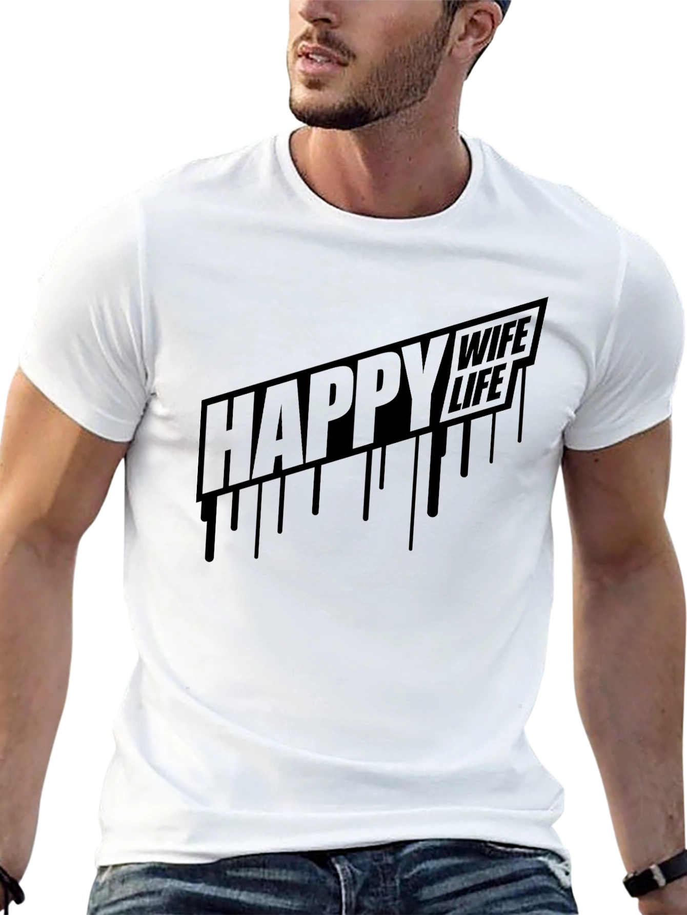 Happy Wife Happy Life Mens Graphic T-Shirt