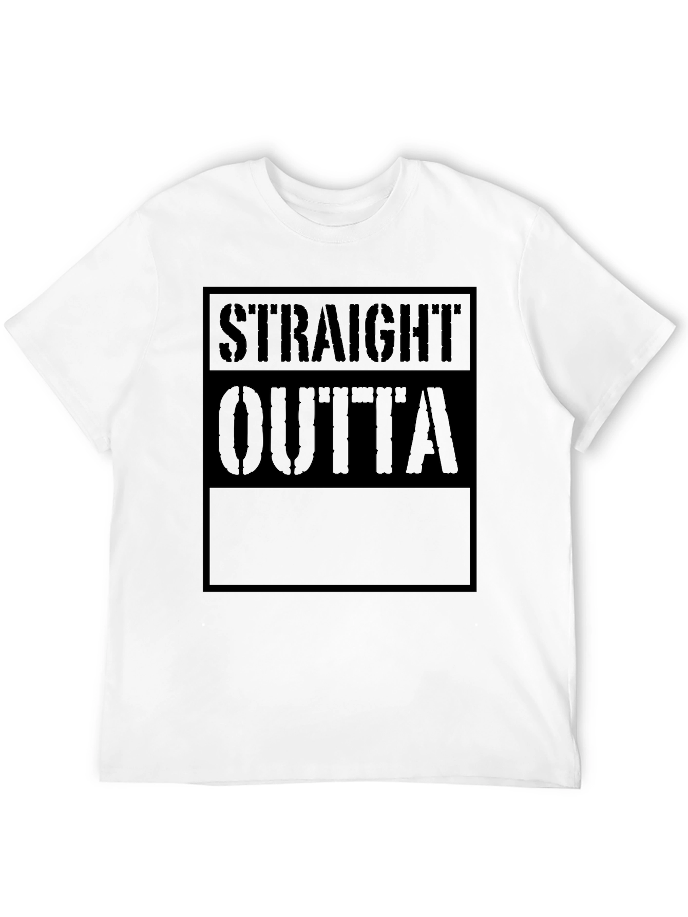 Straight Outta T-Shirt - Black Crew Neck Tee