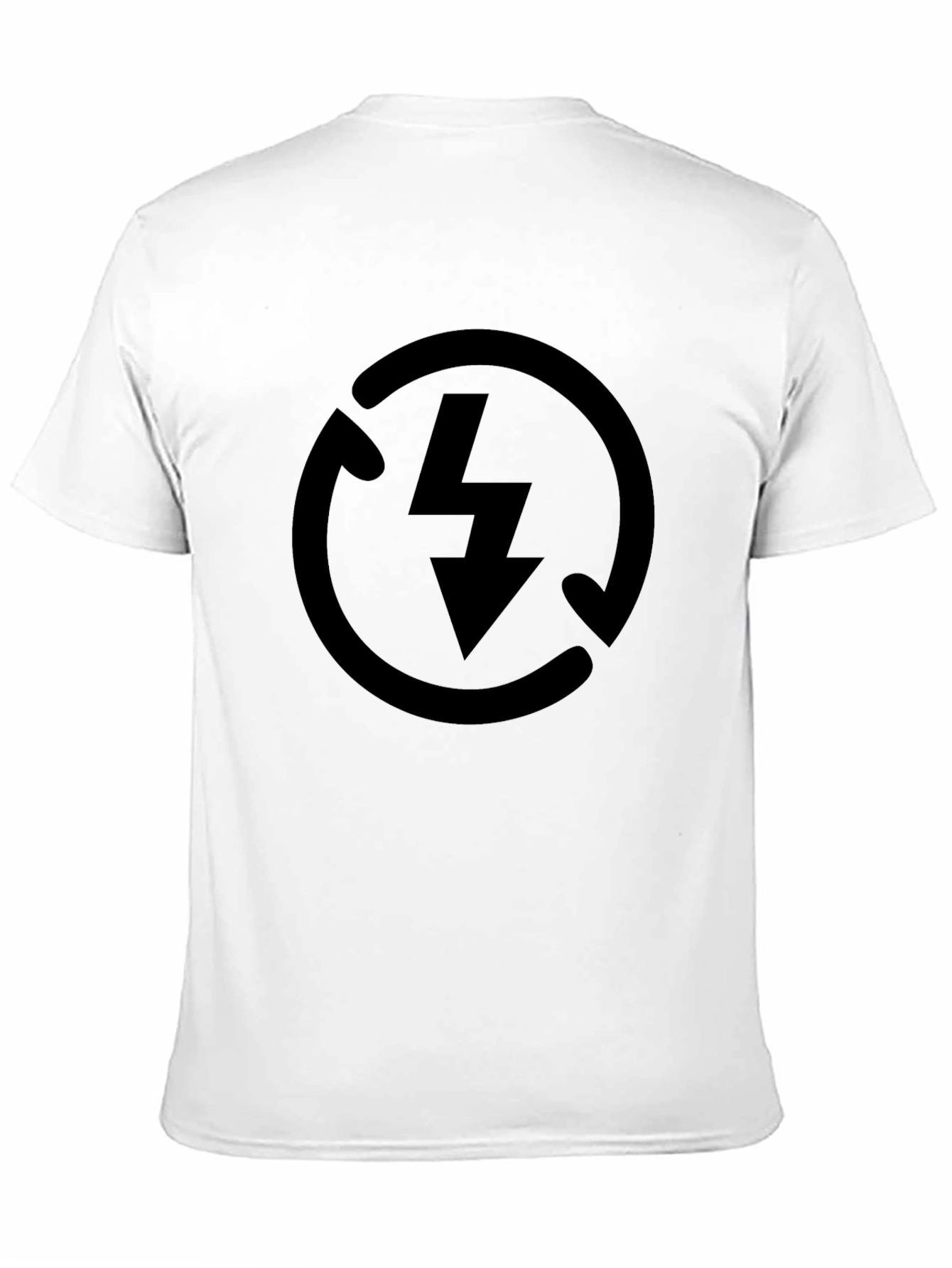 Mens Black Graphic Tee - Energy Bolt Recycle Design