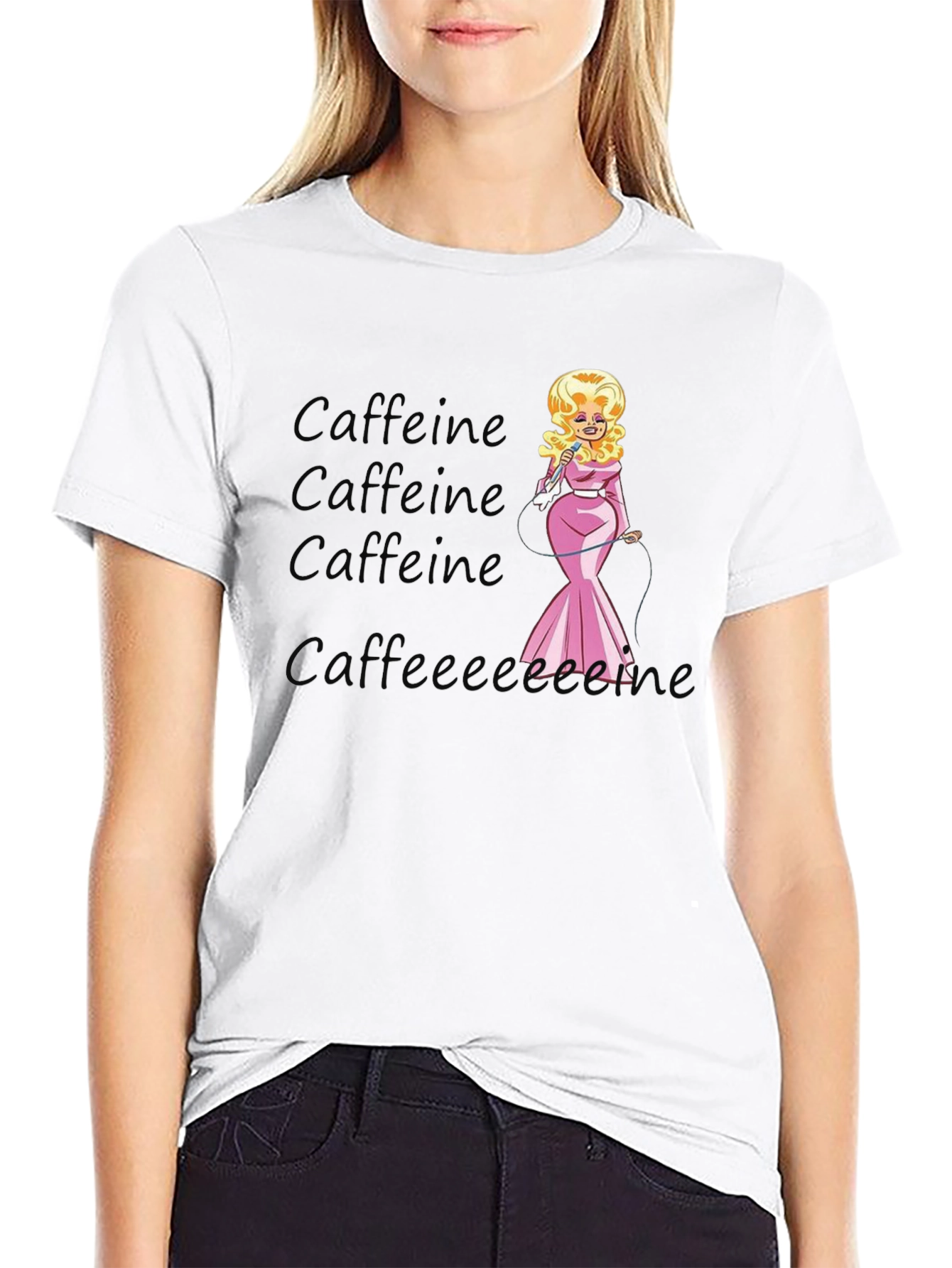 Caffeine Dolly Parton T-Shirt -  Novelty Tee