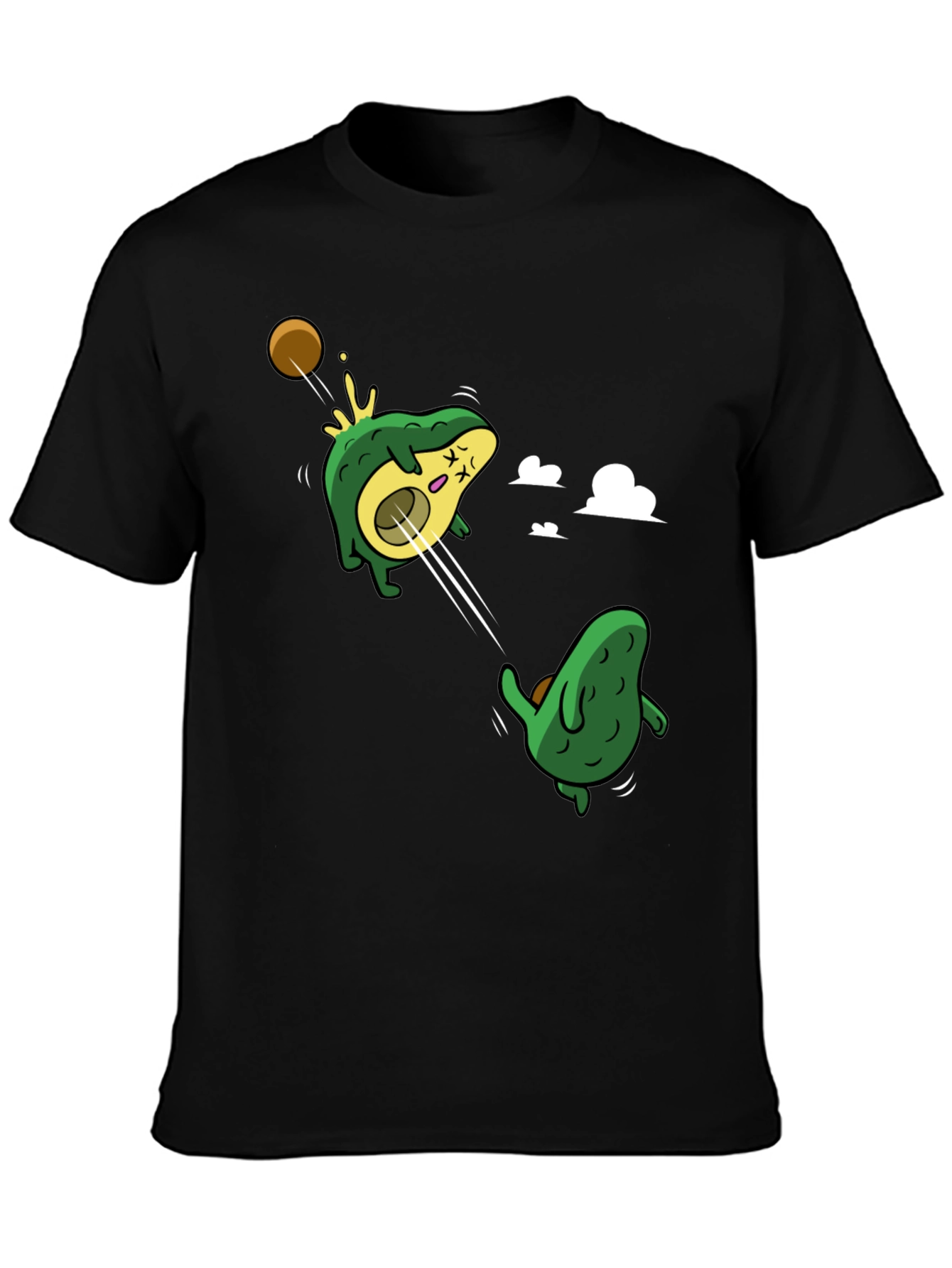 Avocado Duel Graphic T-Shirt - Black Cotton Tee