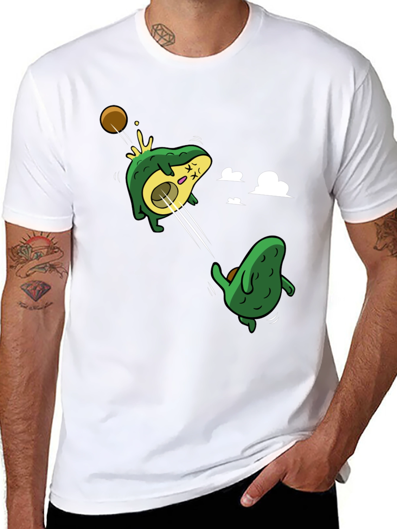Avocado Duel Graphic T-Shirt - Black Cotton Tee