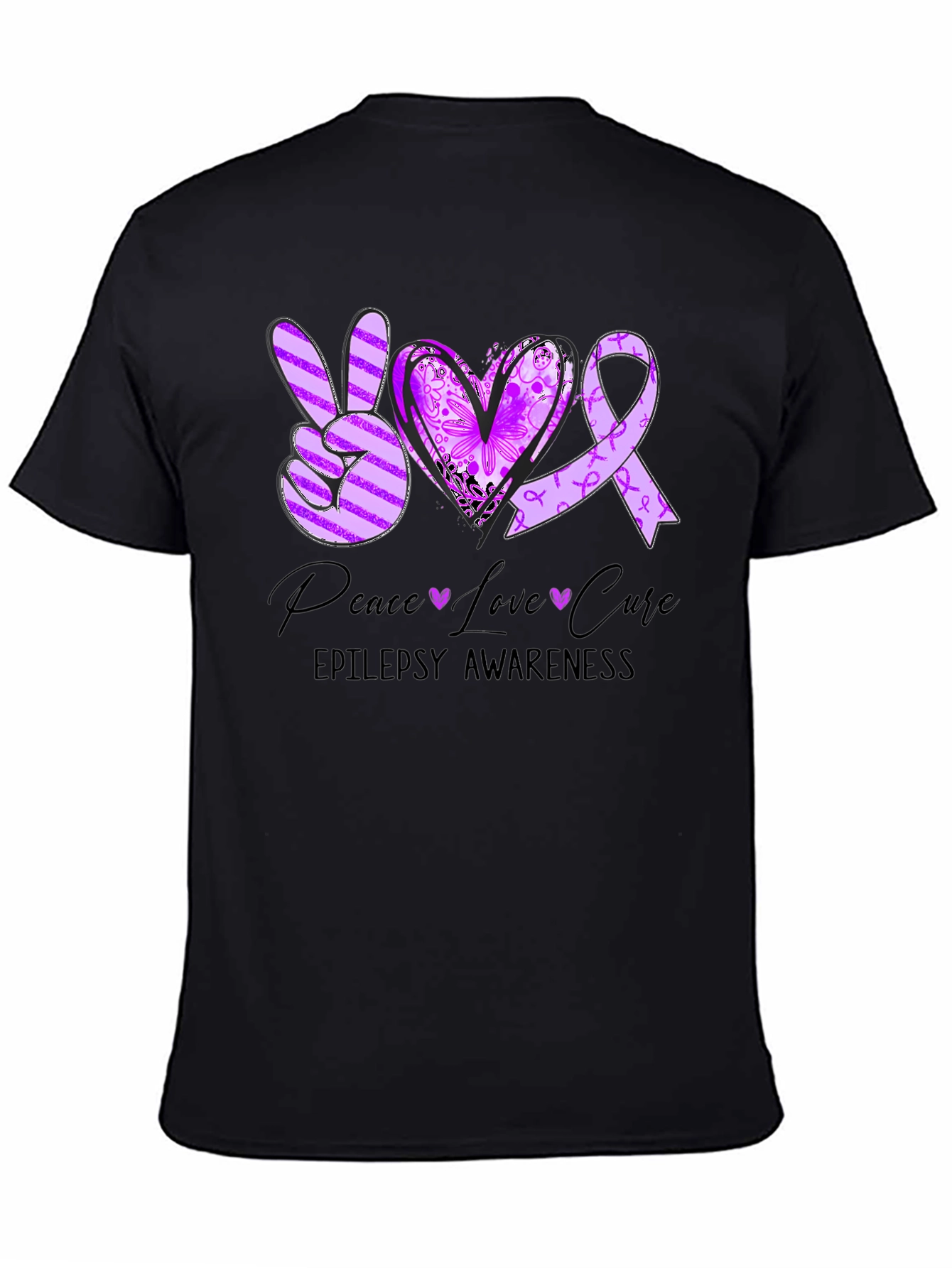 Epilepsy Awareness Peace Love Cure T-Shirt