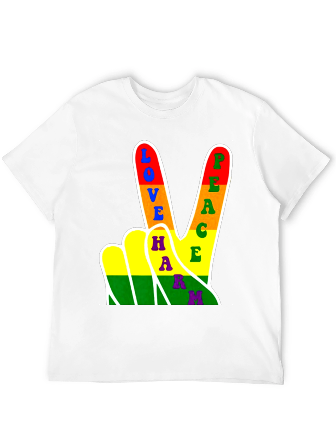 Love Peace Harmony Rainbow Graphic T-Shirt
