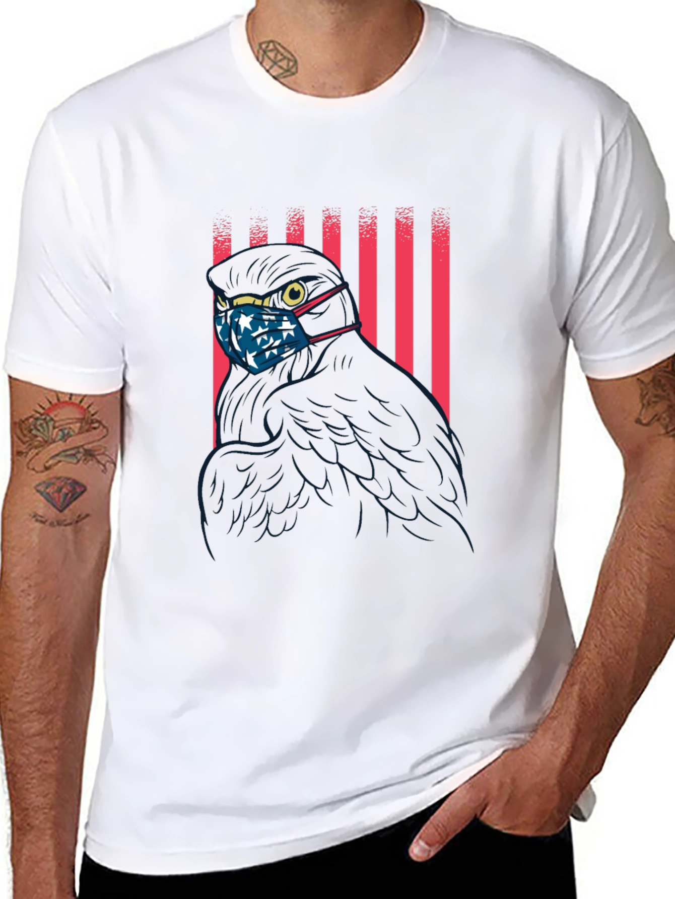 Patriotic Raven Masked T-Shirt