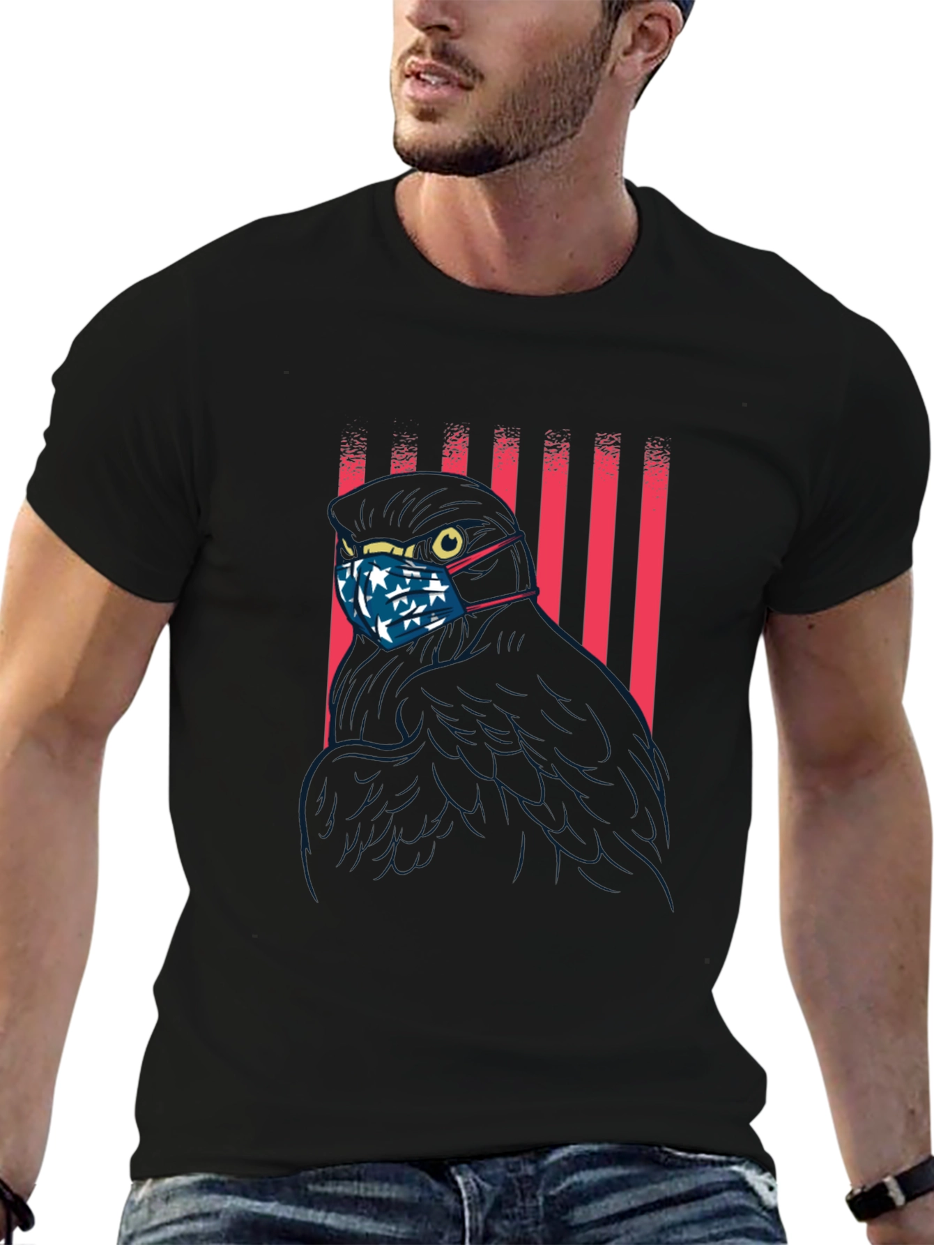 Patriotic Raven Masked T-Shirt