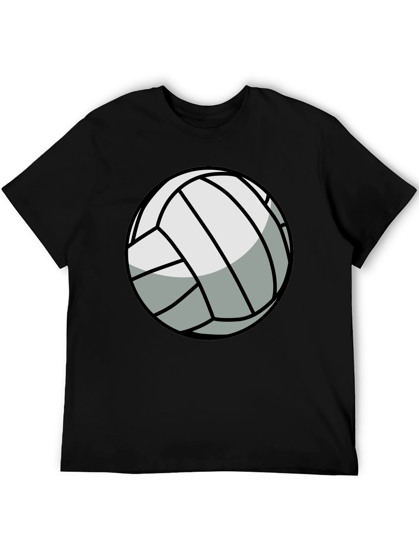 Volleyball Graphic Tee - Black Cotton T-Shirt