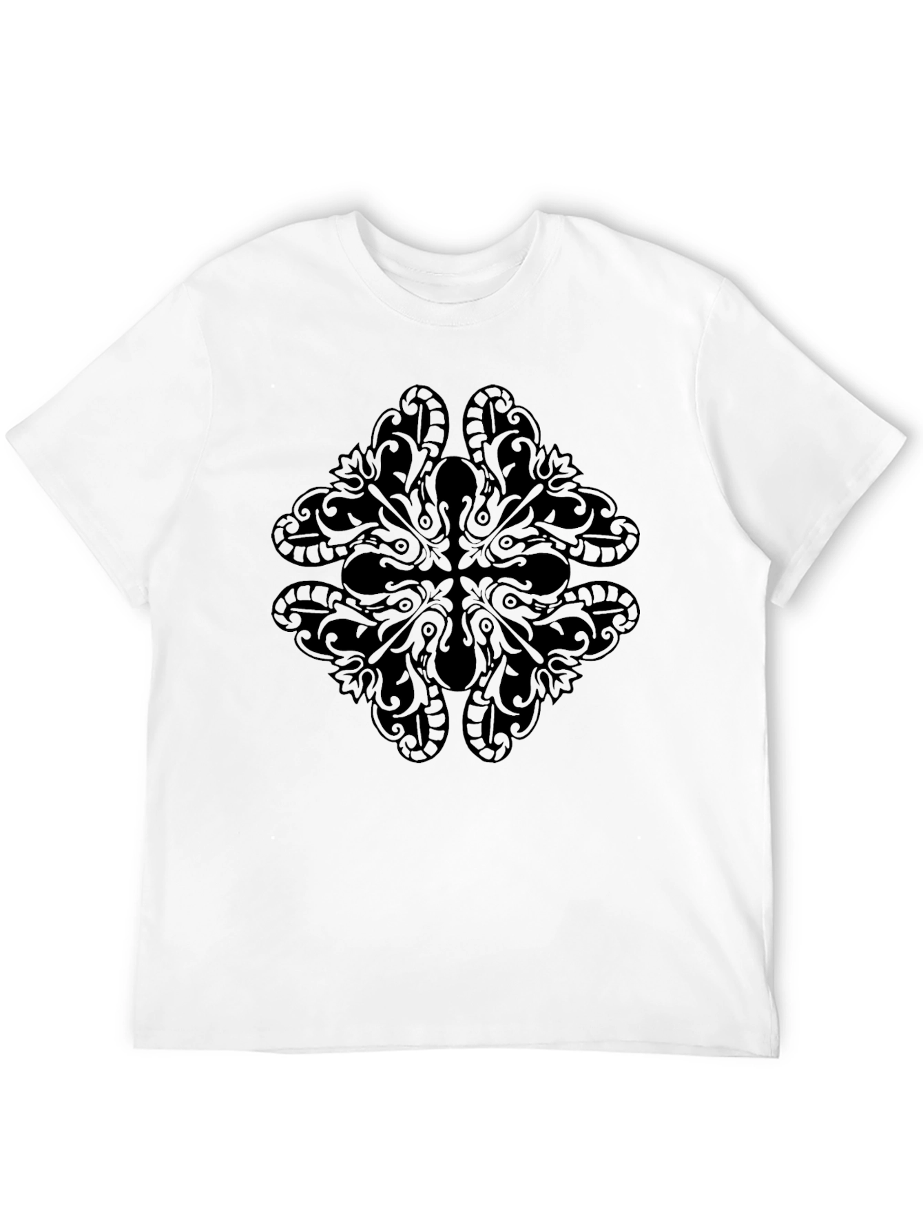 Black Graphic Tee - Abstract Design