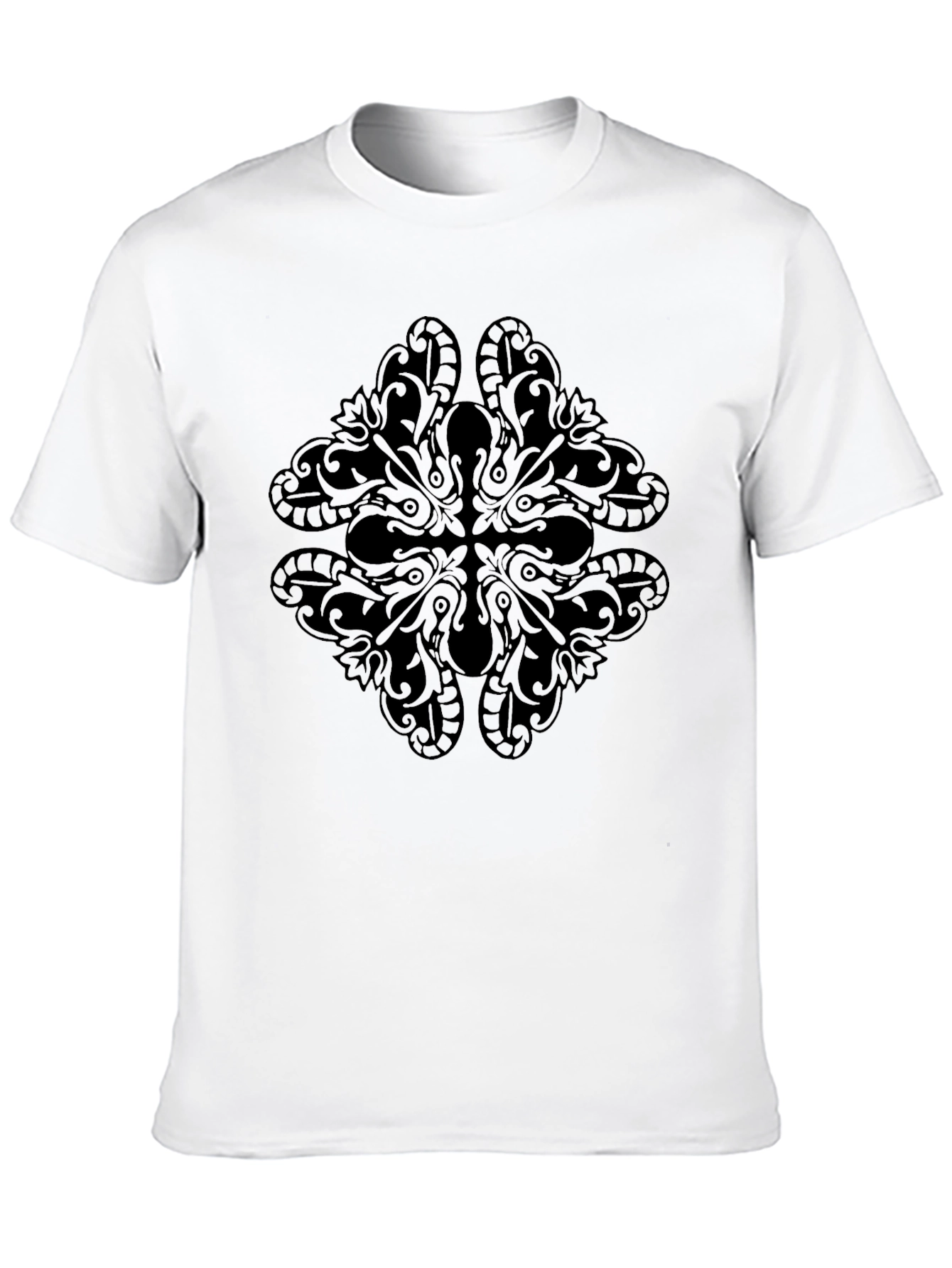 Black Graphic Tee - Abstract Design