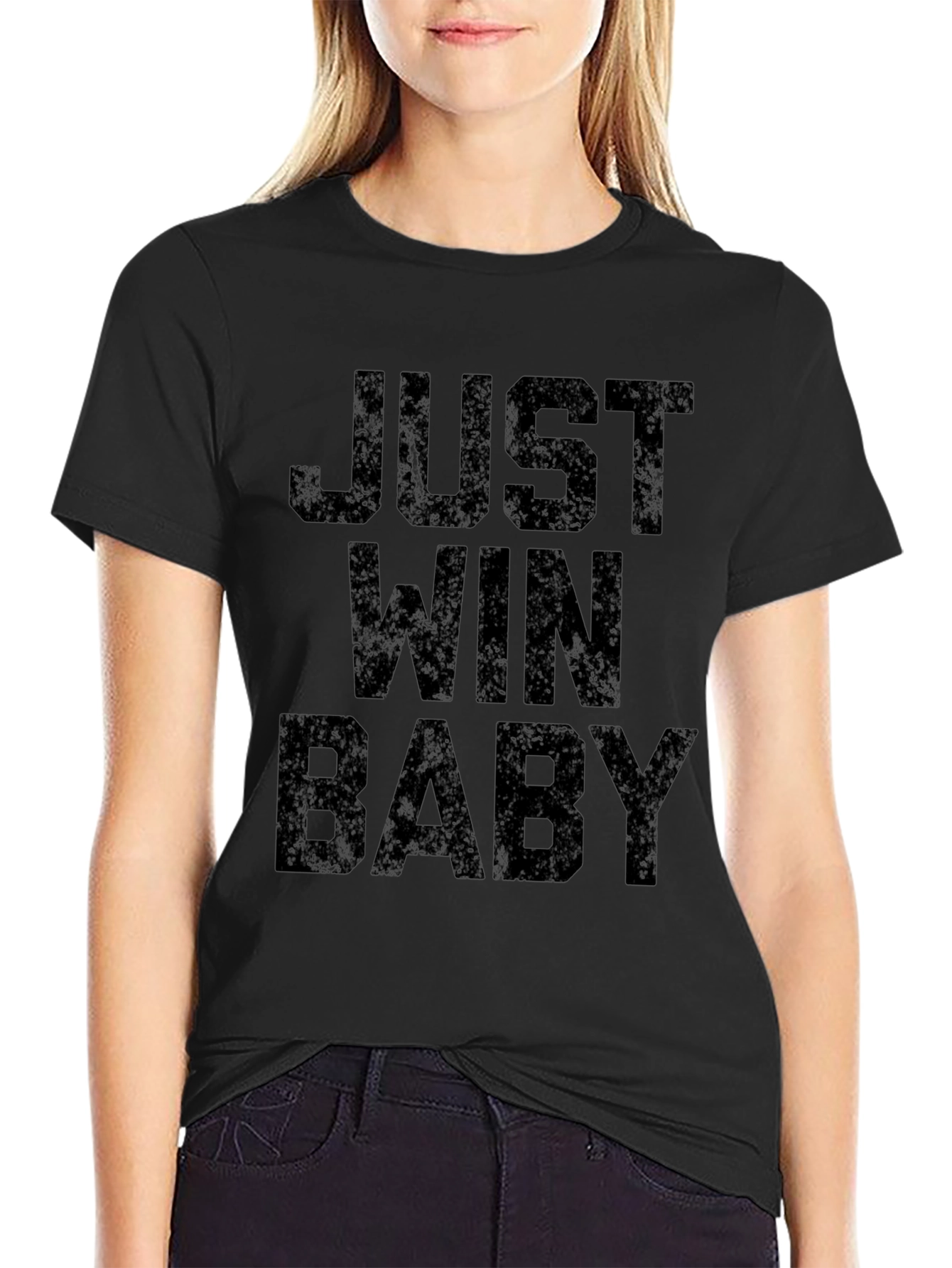 Just Win Baby Graphic Tee - Black Cotton Blend