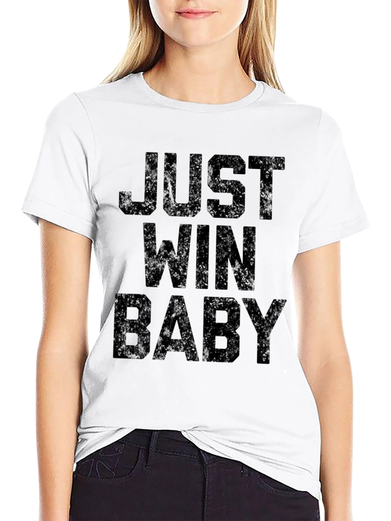 Just Win Baby Graphic Tee - Black Cotton Blend