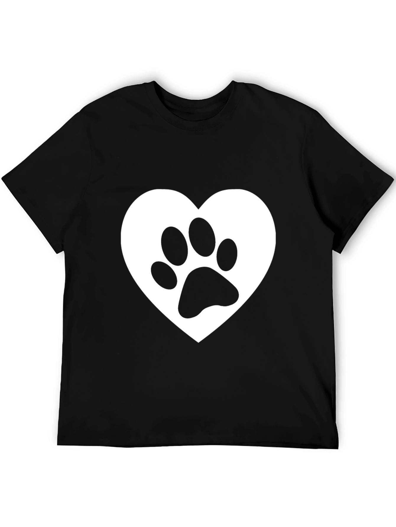 Heart Paw Print Black Graphic Tee