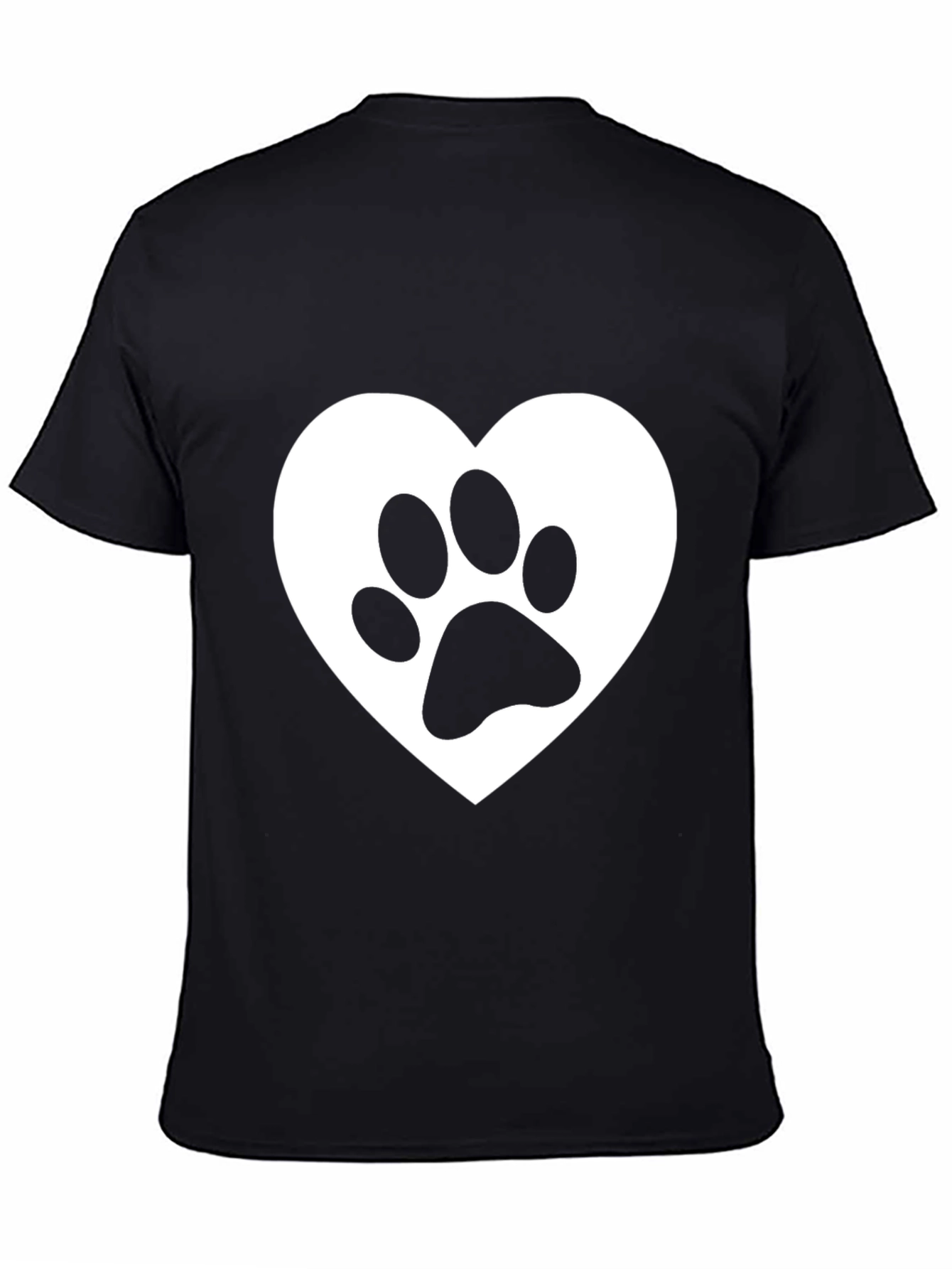 Heart Paw Print Black Graphic Tee
