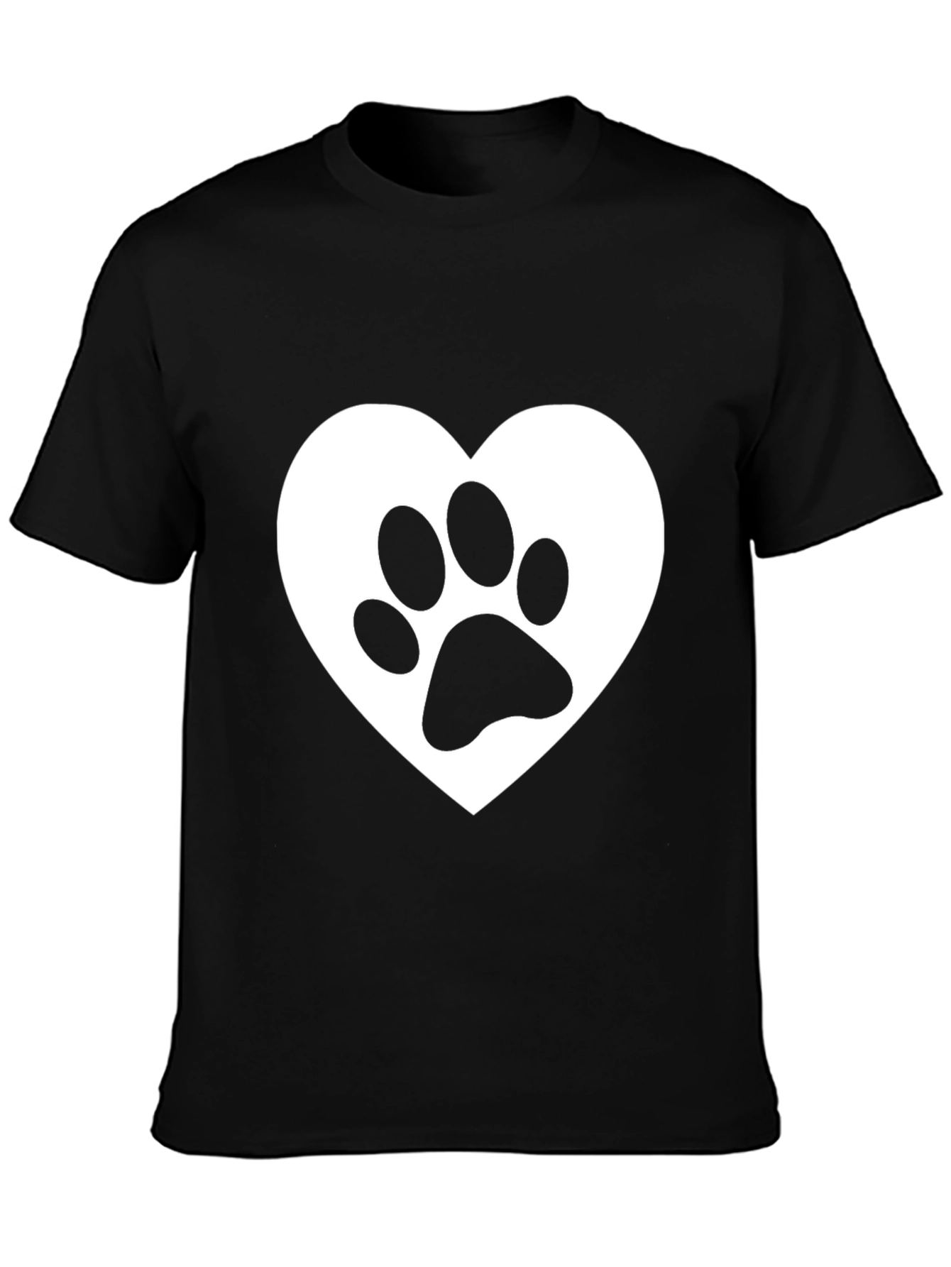 Heart Paw Print Black Graphic Tee
