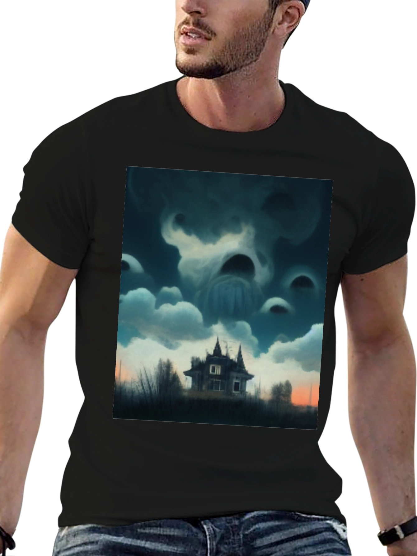 Haunted House Graphic T-Shirt