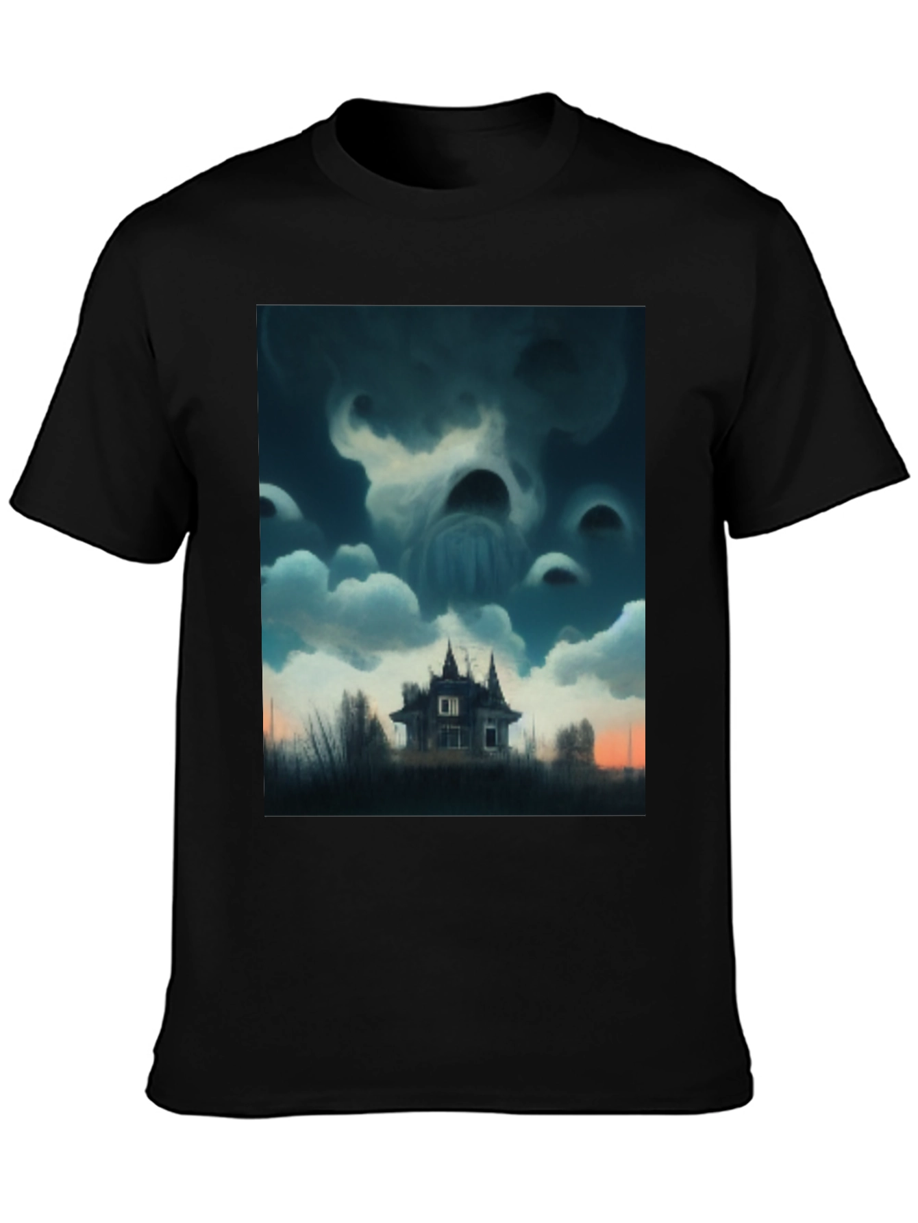 Haunted House Graphic T-Shirt