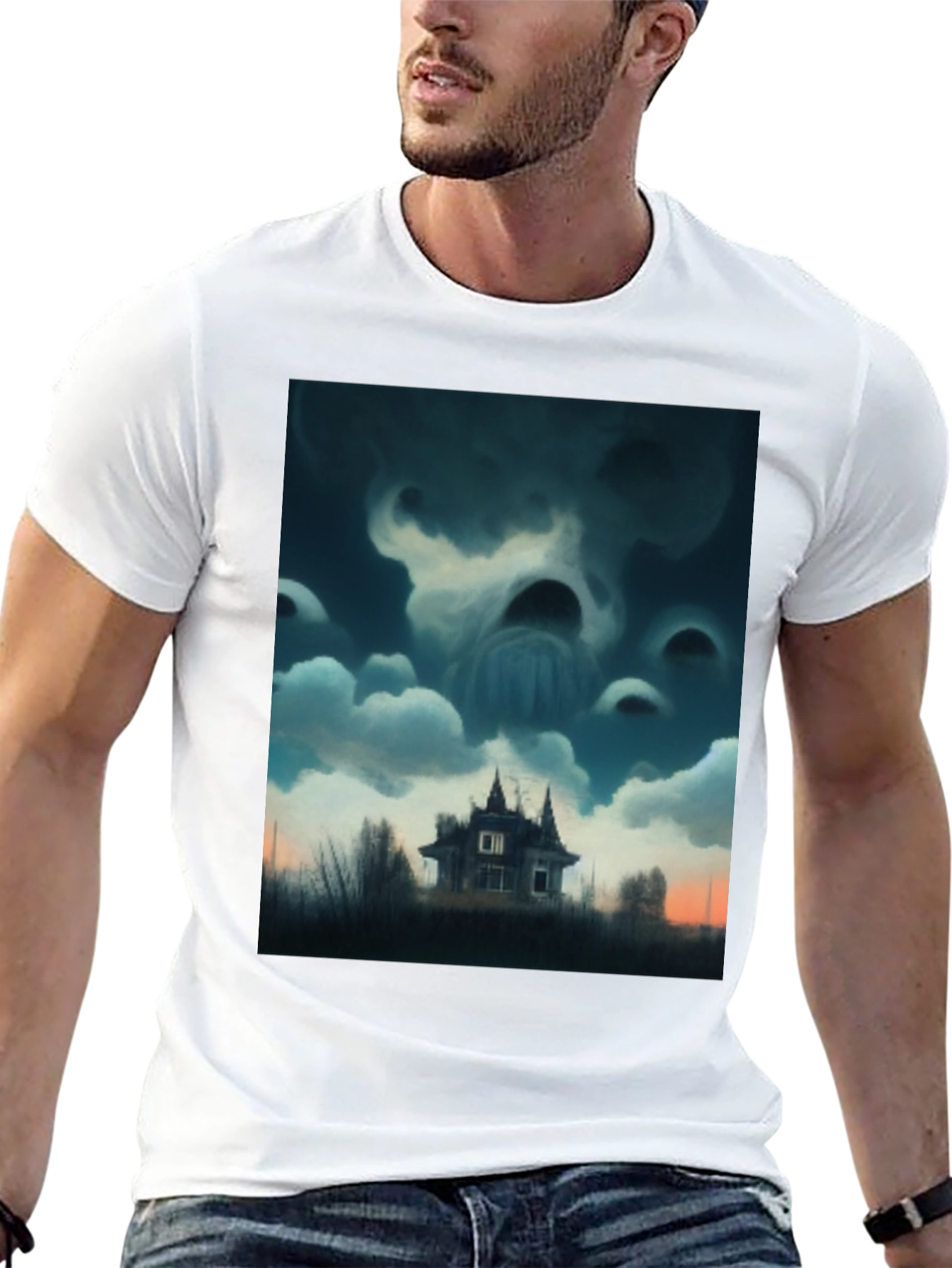 Haunted House Graphic T-Shirt