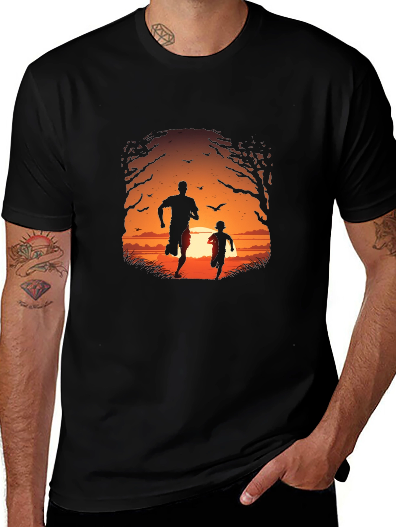 Sunset Run Black T-Shirt