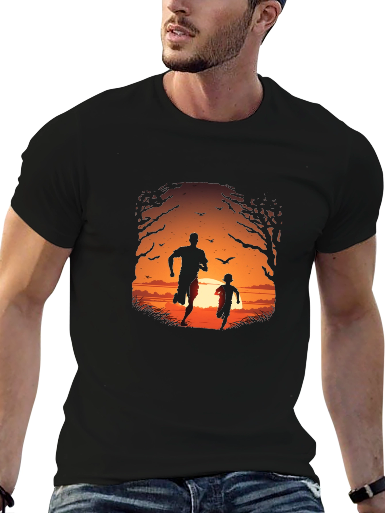 Sunset Run Black T-Shirt