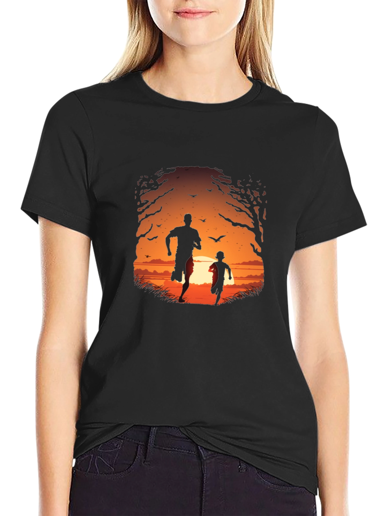 Sunset Run Black T-Shirt