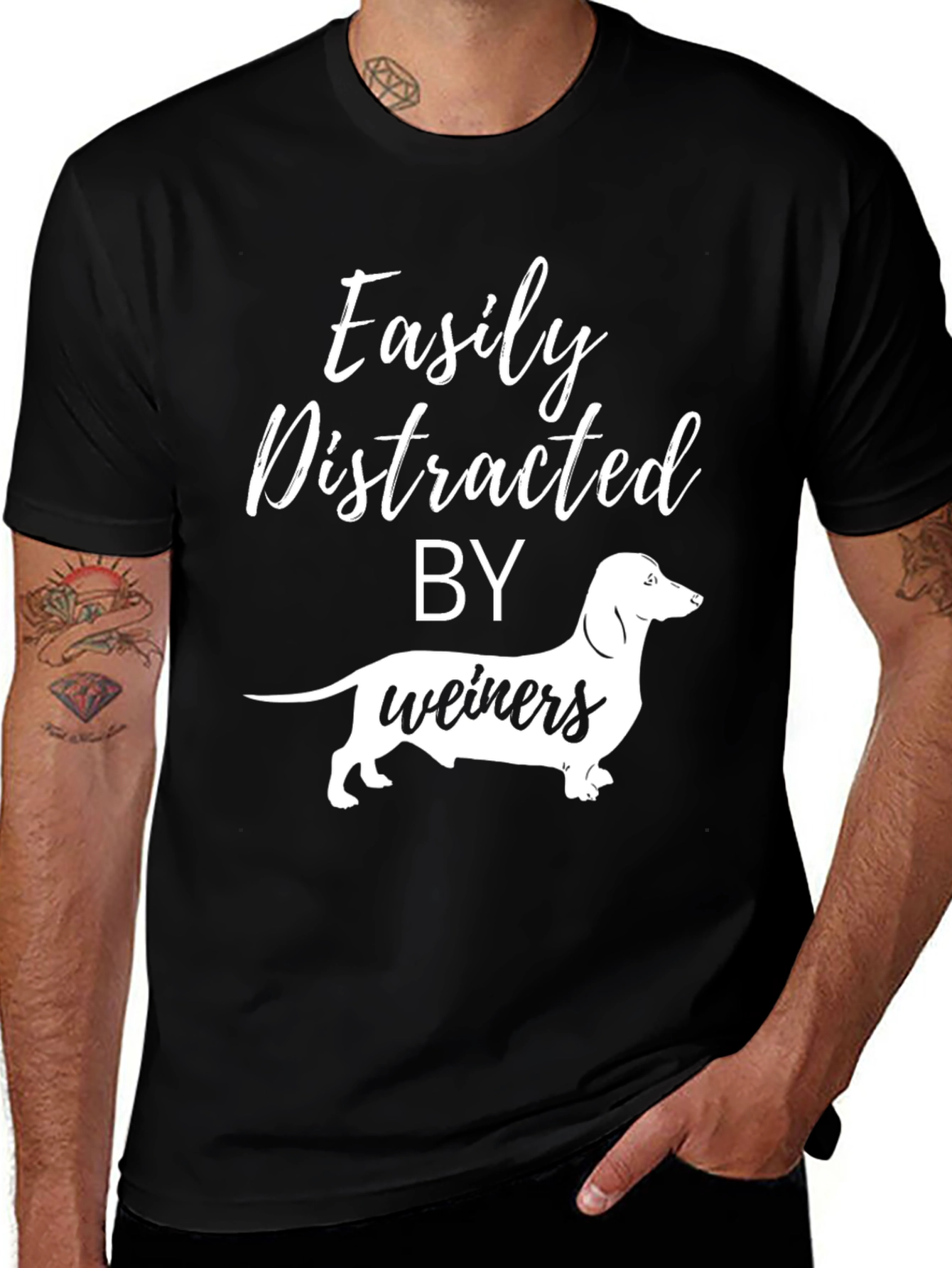 Easily Distracted by Weiners Funny T-Shirt