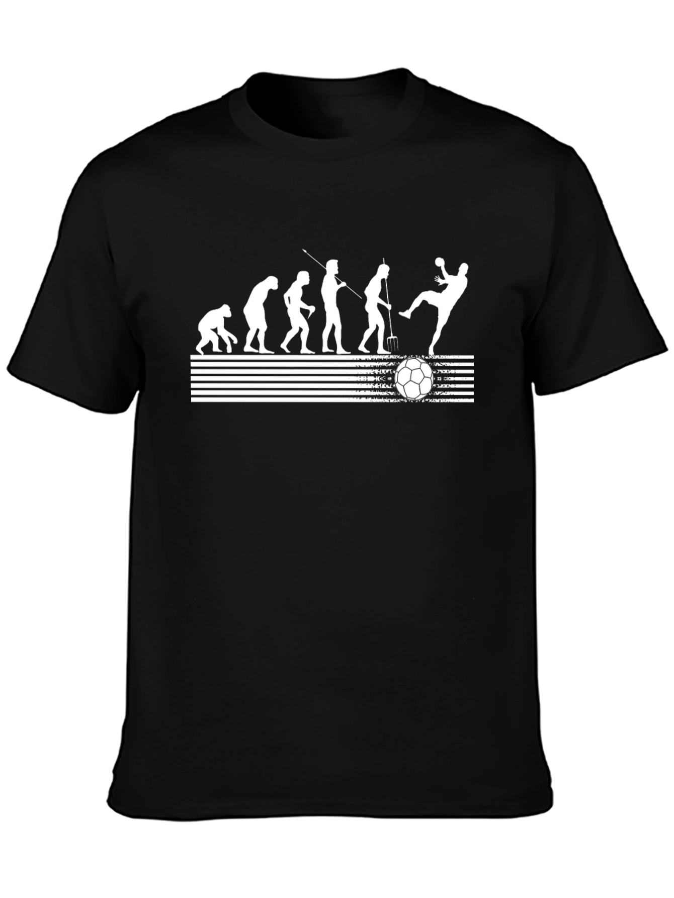 Evolution of Soccer Black Graphic T-Shirt