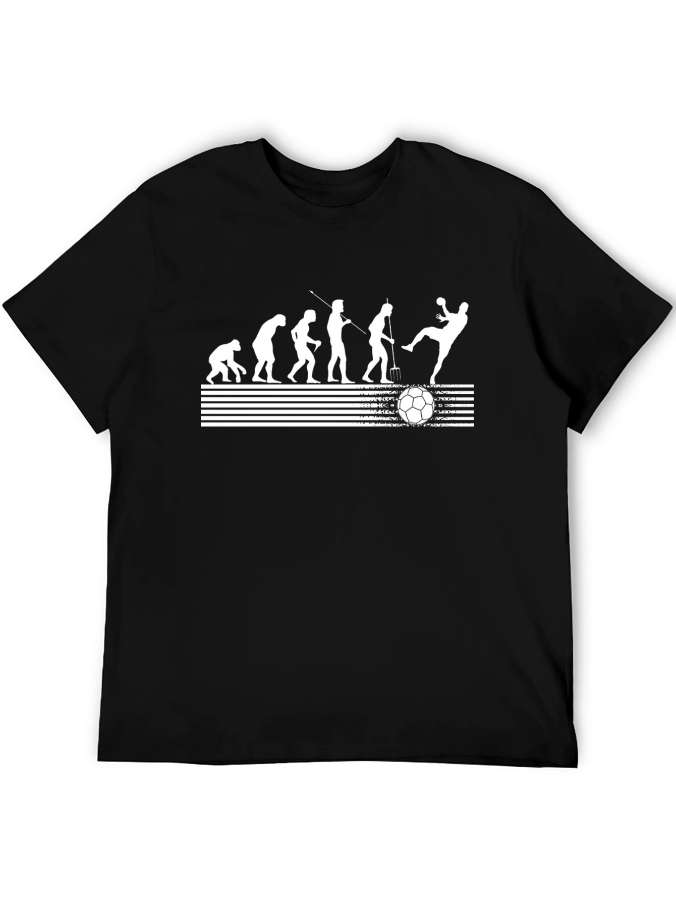 Evolution of Soccer Black Graphic T-Shirt