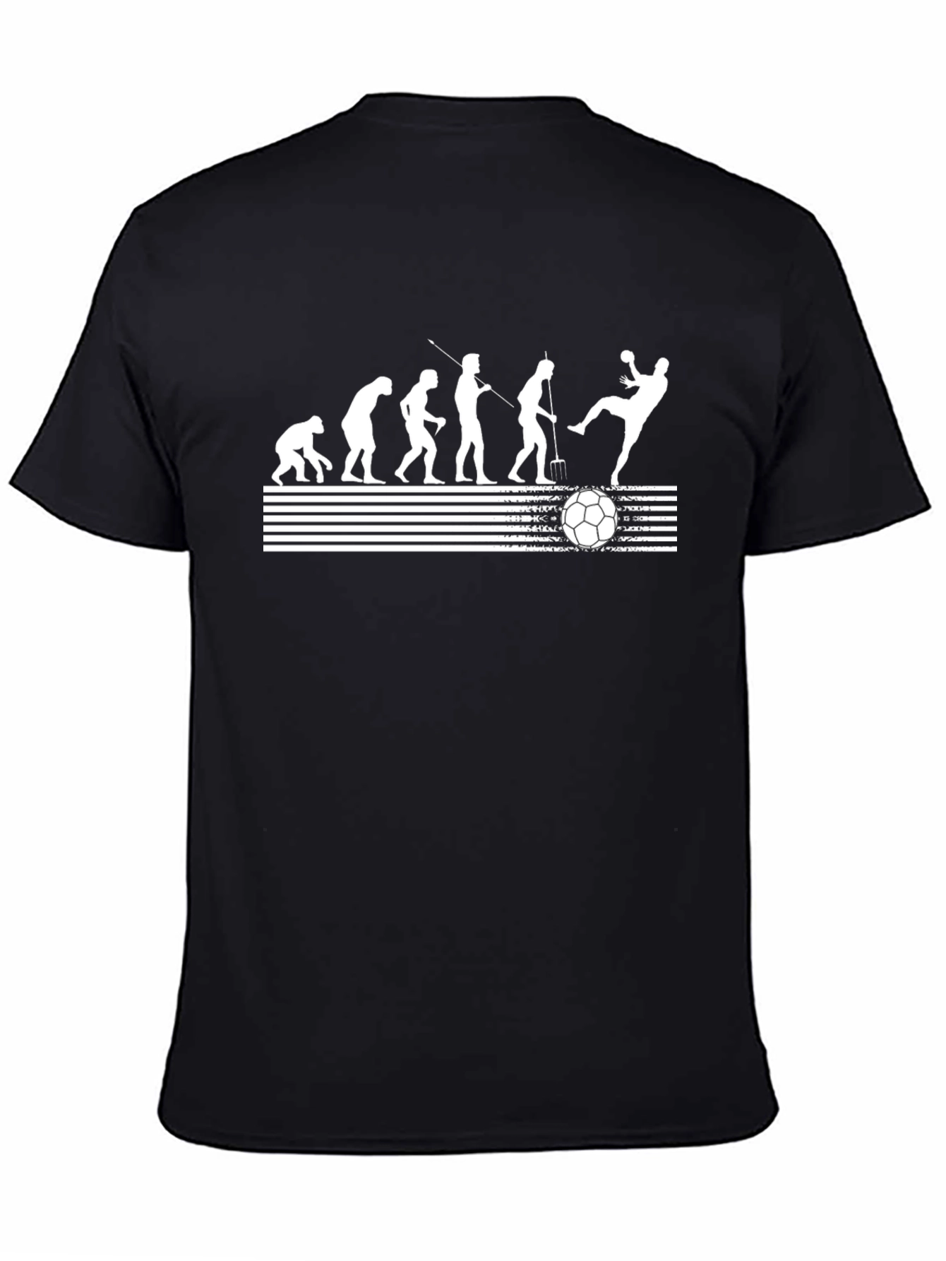Evolution of Soccer Black Graphic T-Shirt