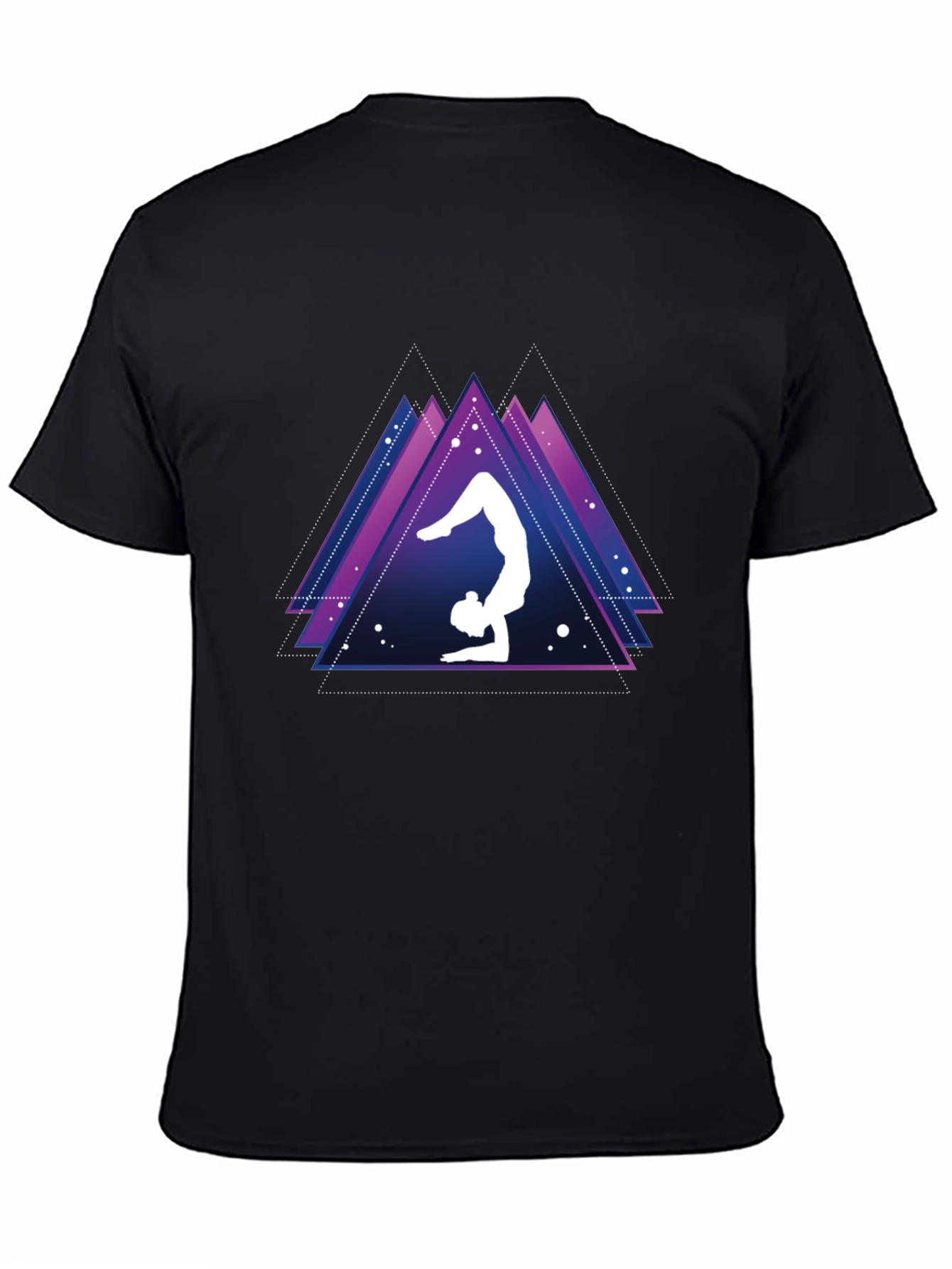 Yoga Pose Graphic Tee - Geometric Triangles