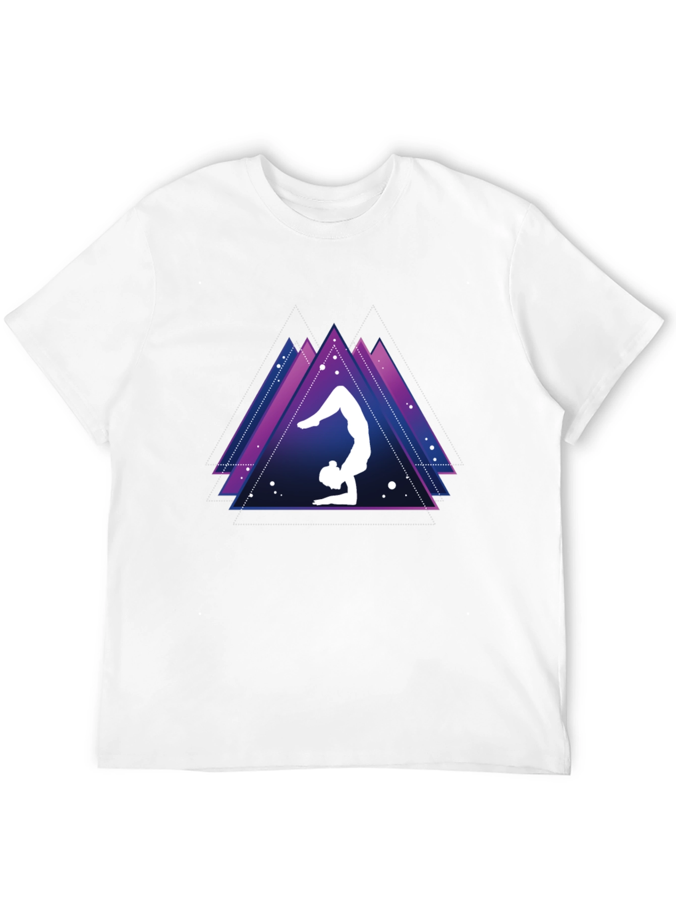Yoga Pose Graphic Tee - Geometric Triangles