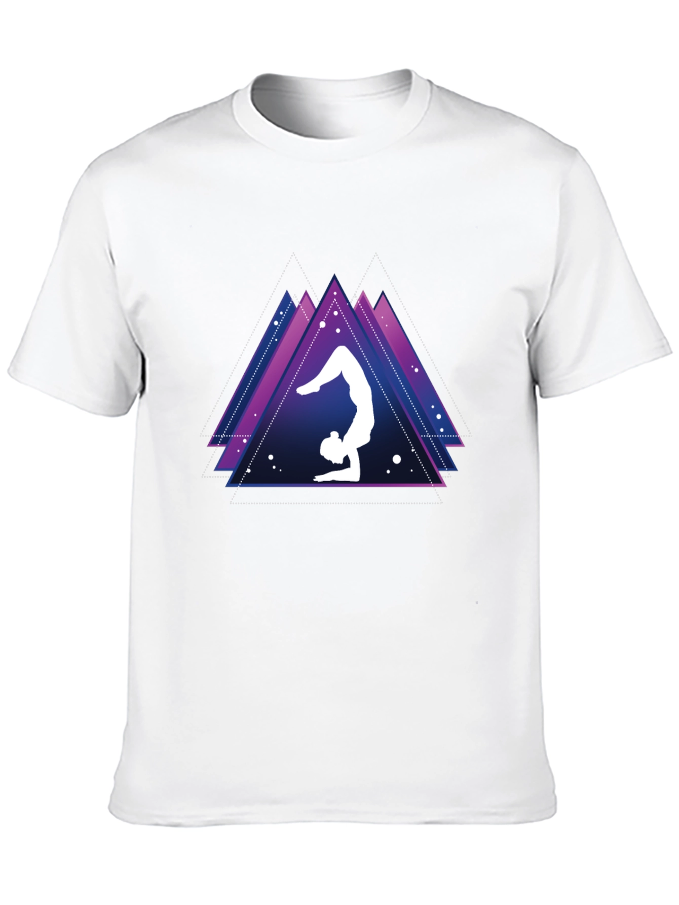 Yoga Pose Graphic Tee - Geometric Triangles