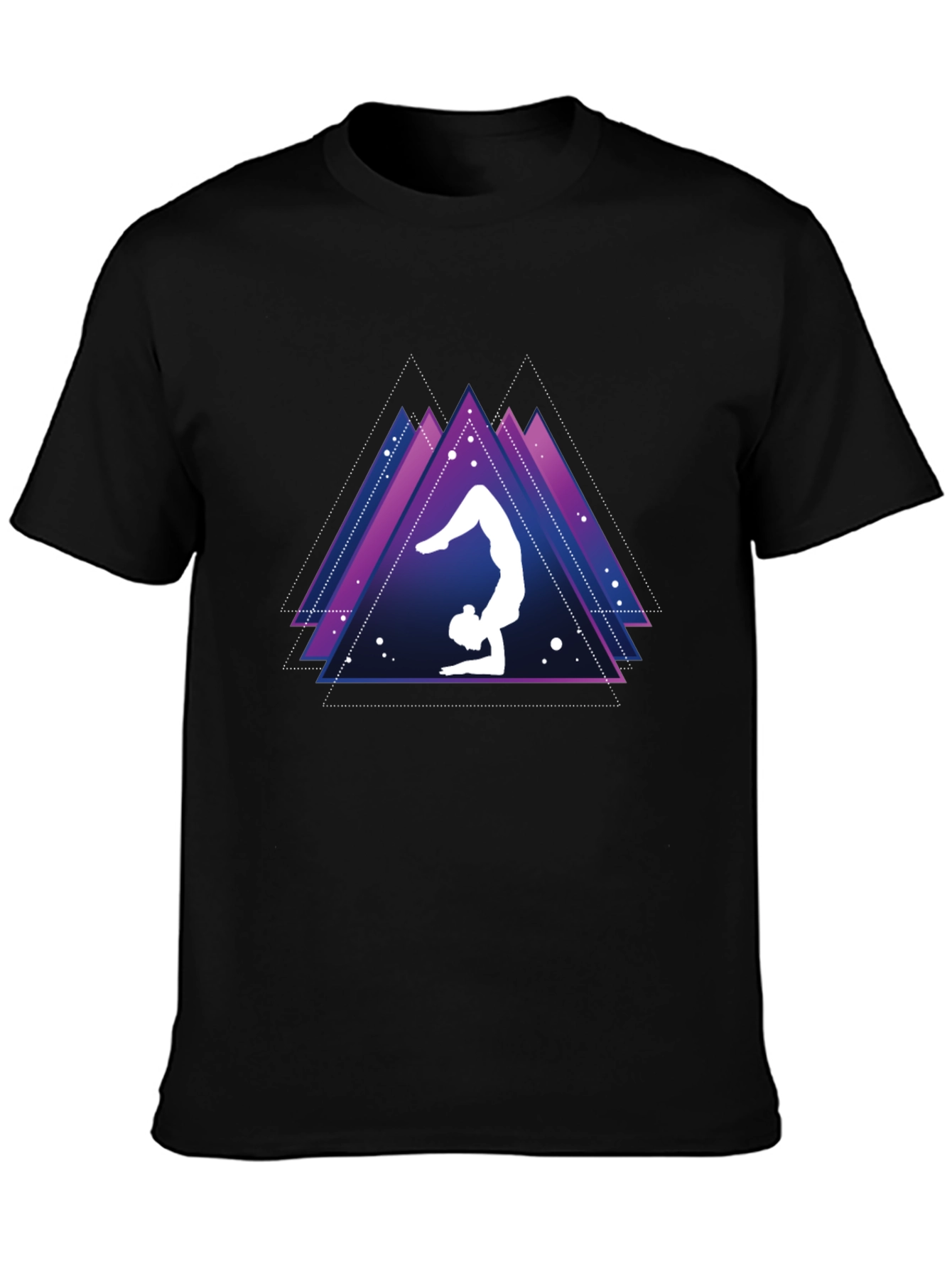 Yoga Pose Graphic Tee - Geometric Triangles