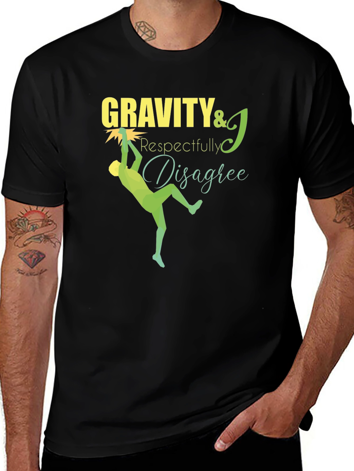 Gravity Respectfully Disagree Black T-Shirt