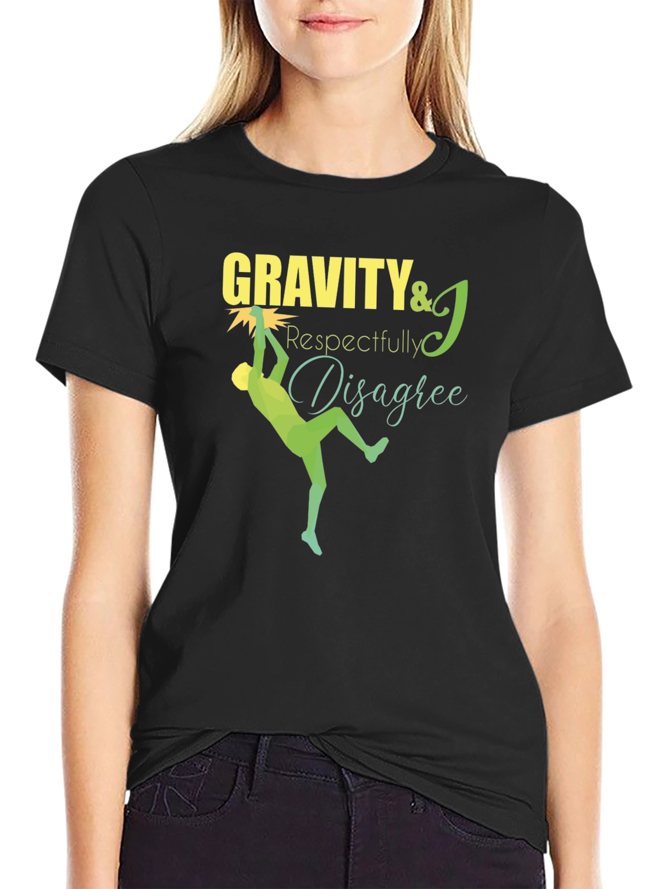 Gravity Respectfully Disagree Black T-Shirt