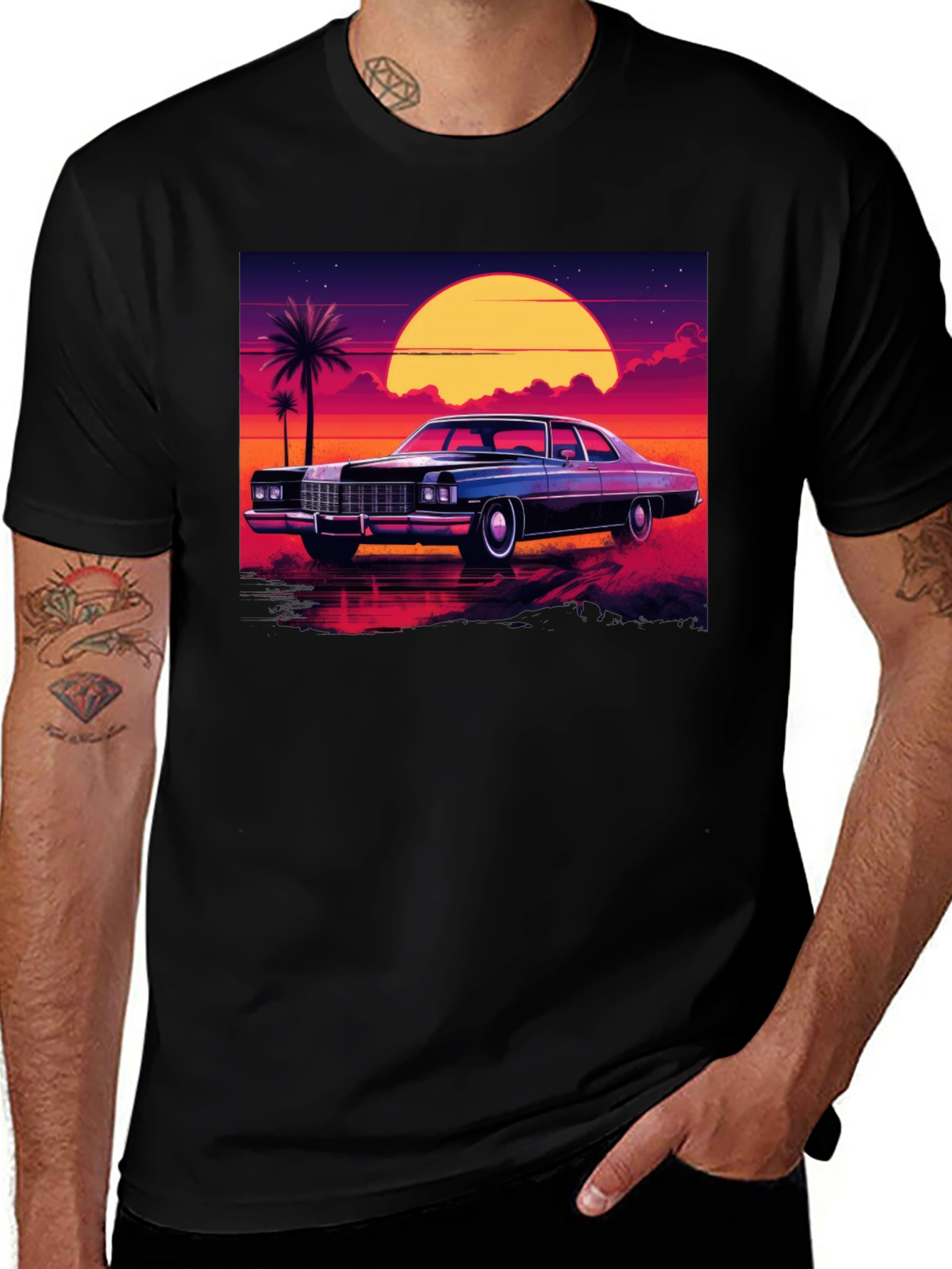 Retro Car Sunset T-Shirt