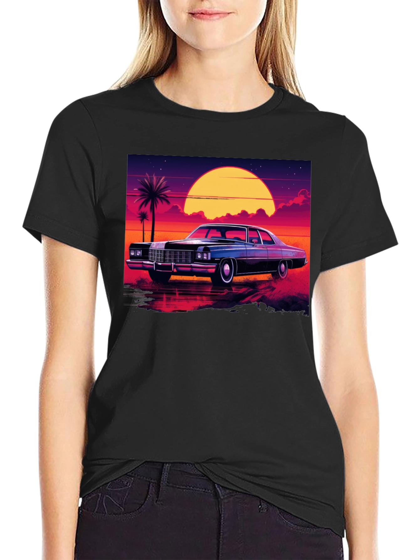 Retro Car Sunset T-Shirt
