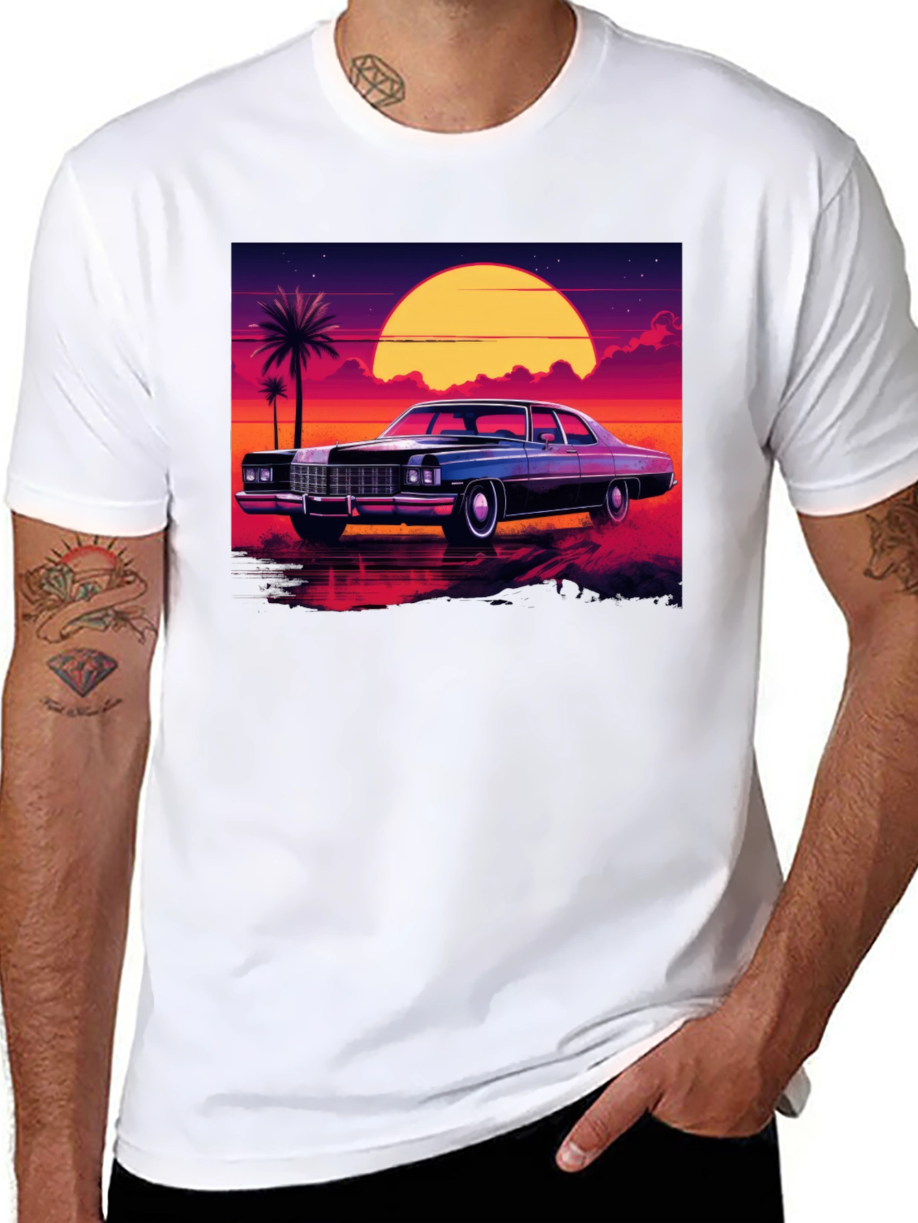 Retro Car Sunset T-Shirt