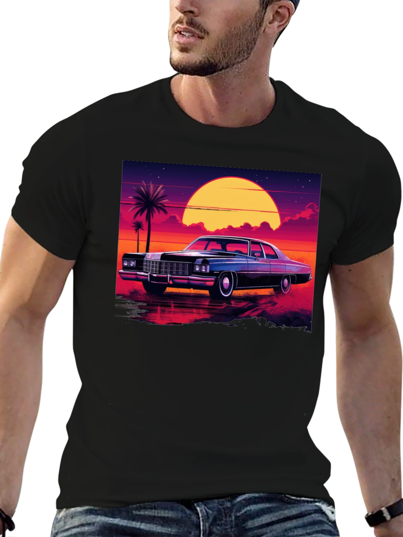 Retro Car Sunset T-Shirt