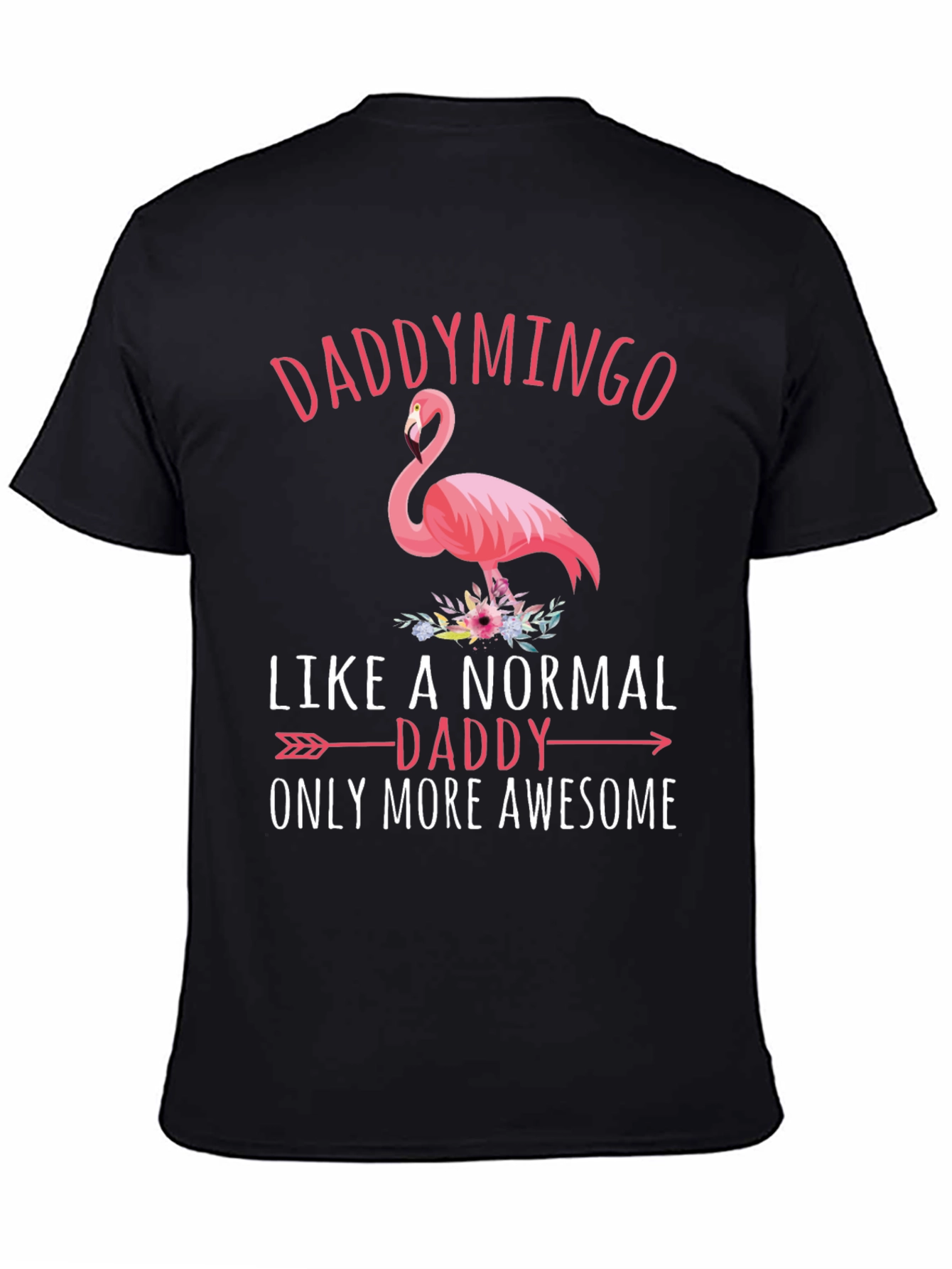 Daddymingo Flamingo Black Graphic T-Shirt