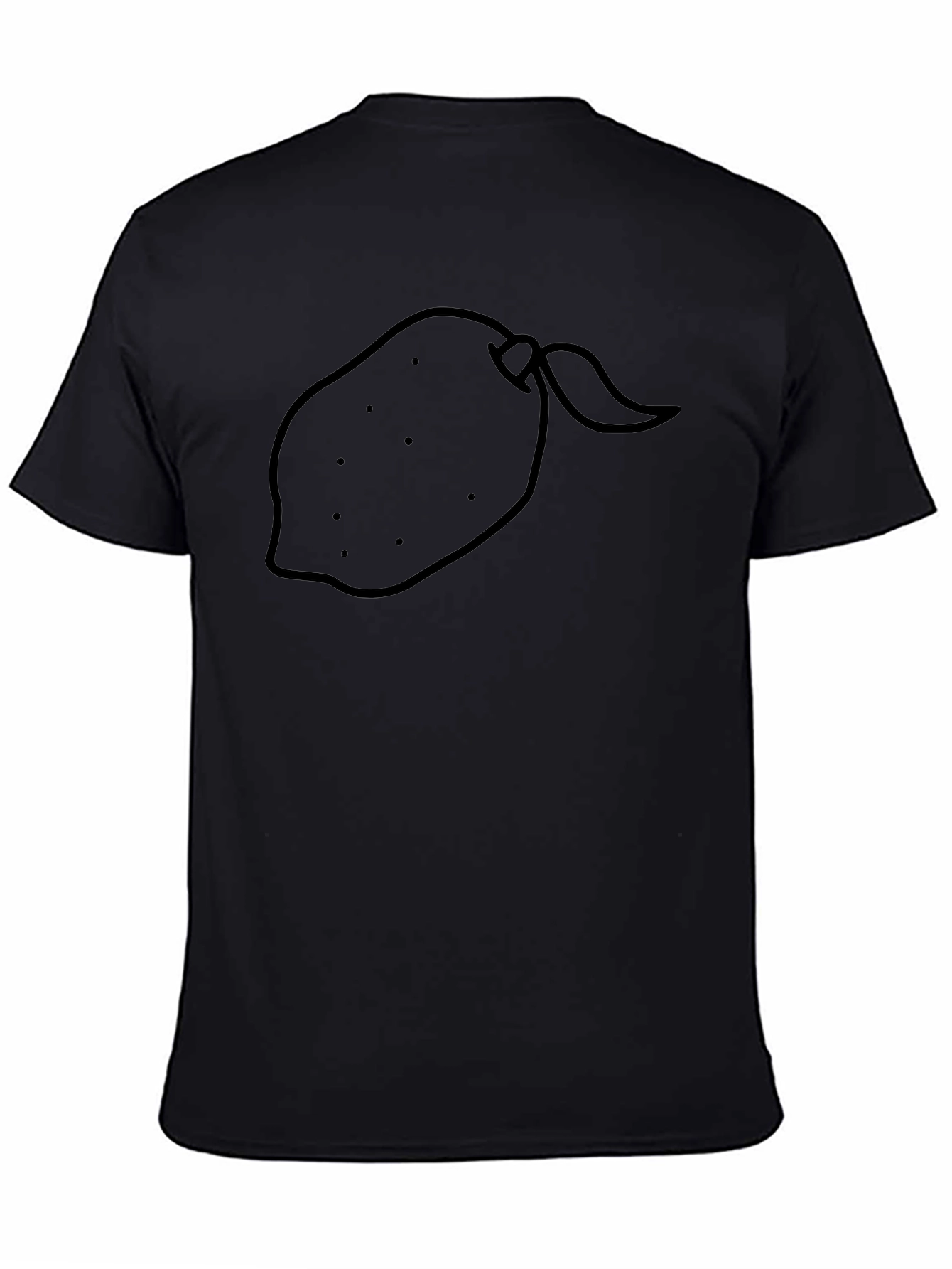 Black T-Shirt with Lemon Graphic Print