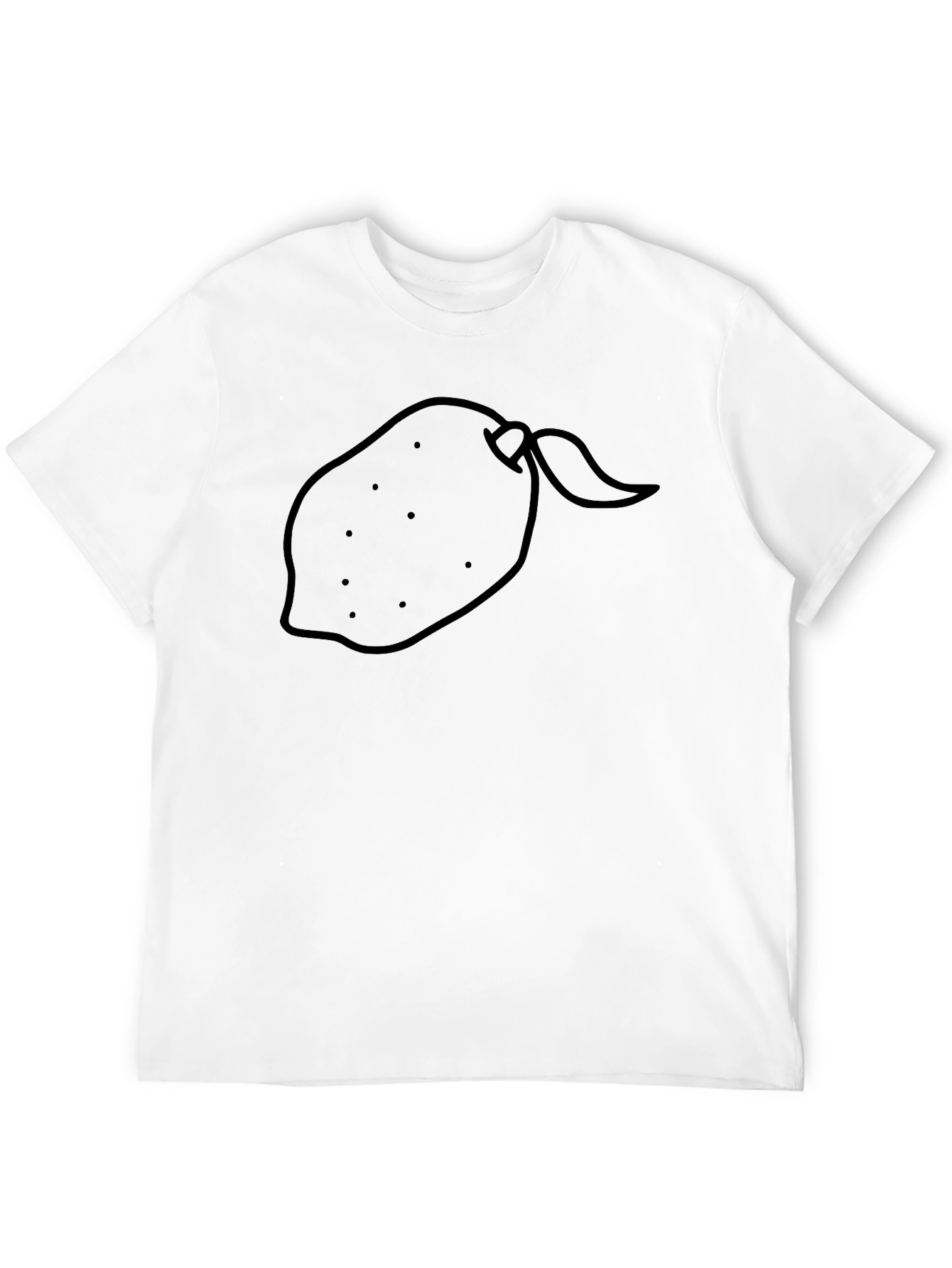 Black T-Shirt with Lemon Graphic Print