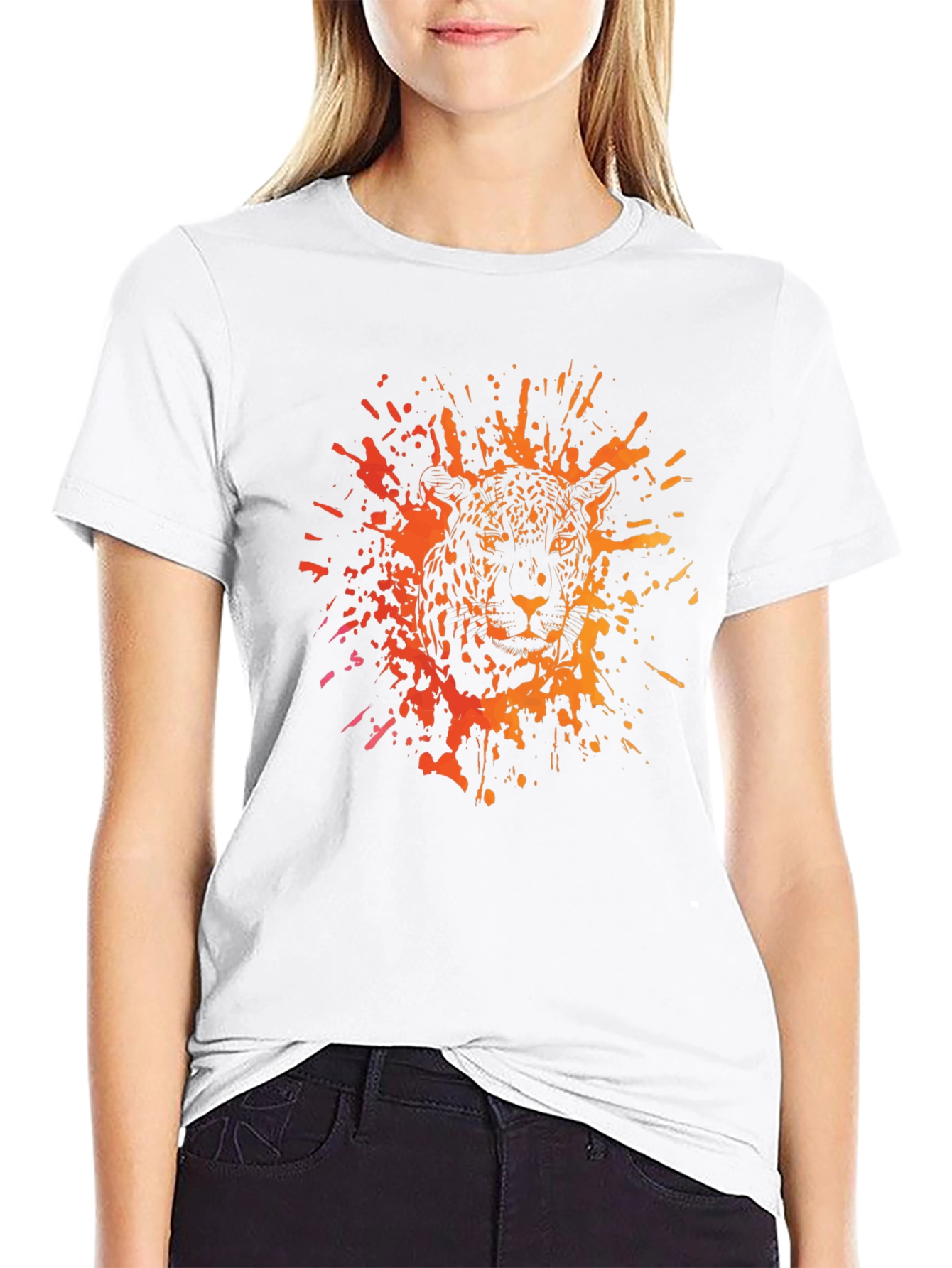 Jaguar Splatter Graphic Black T-Shirt