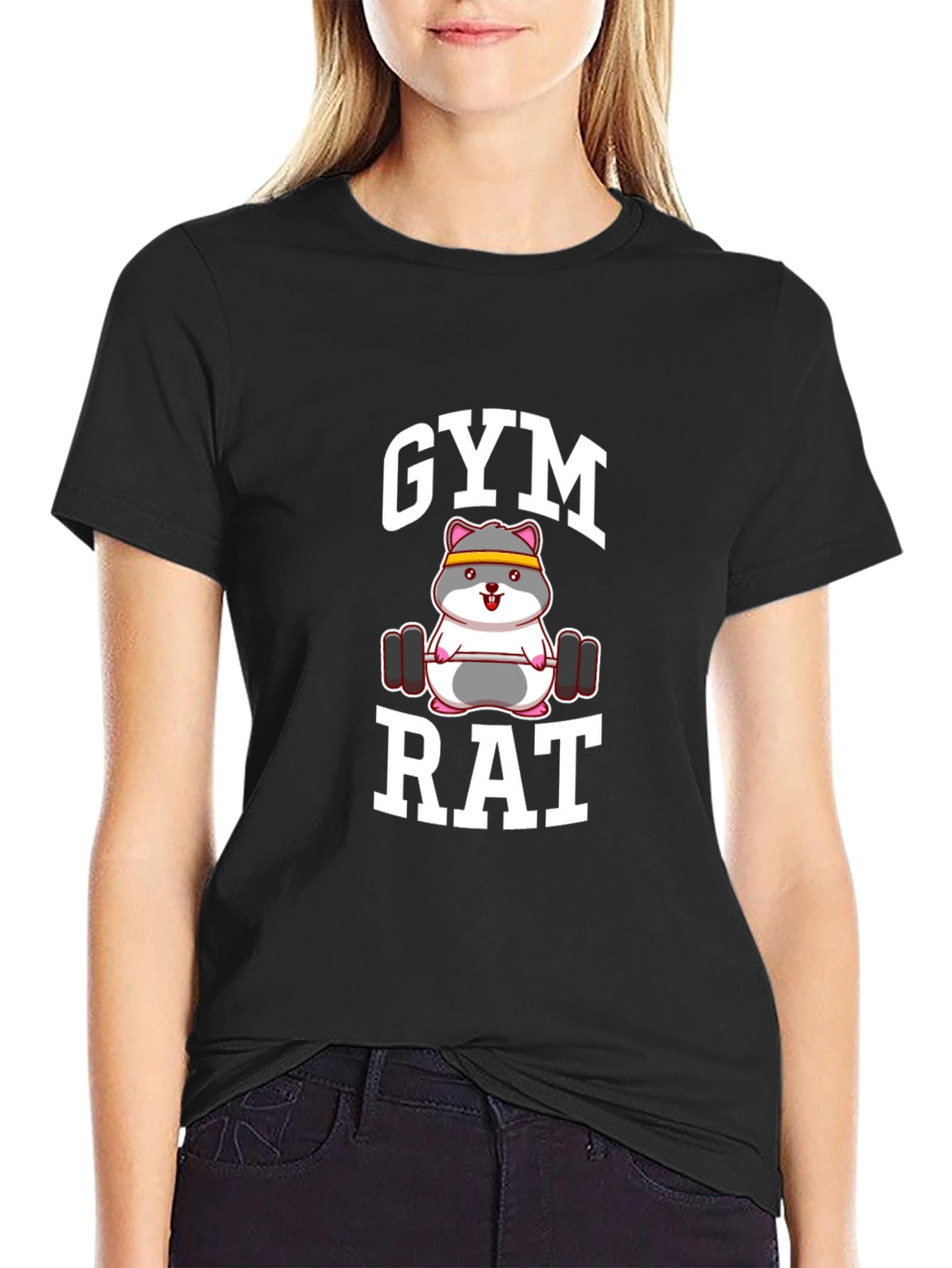 Gym Rat Hamster Black T-Shirt