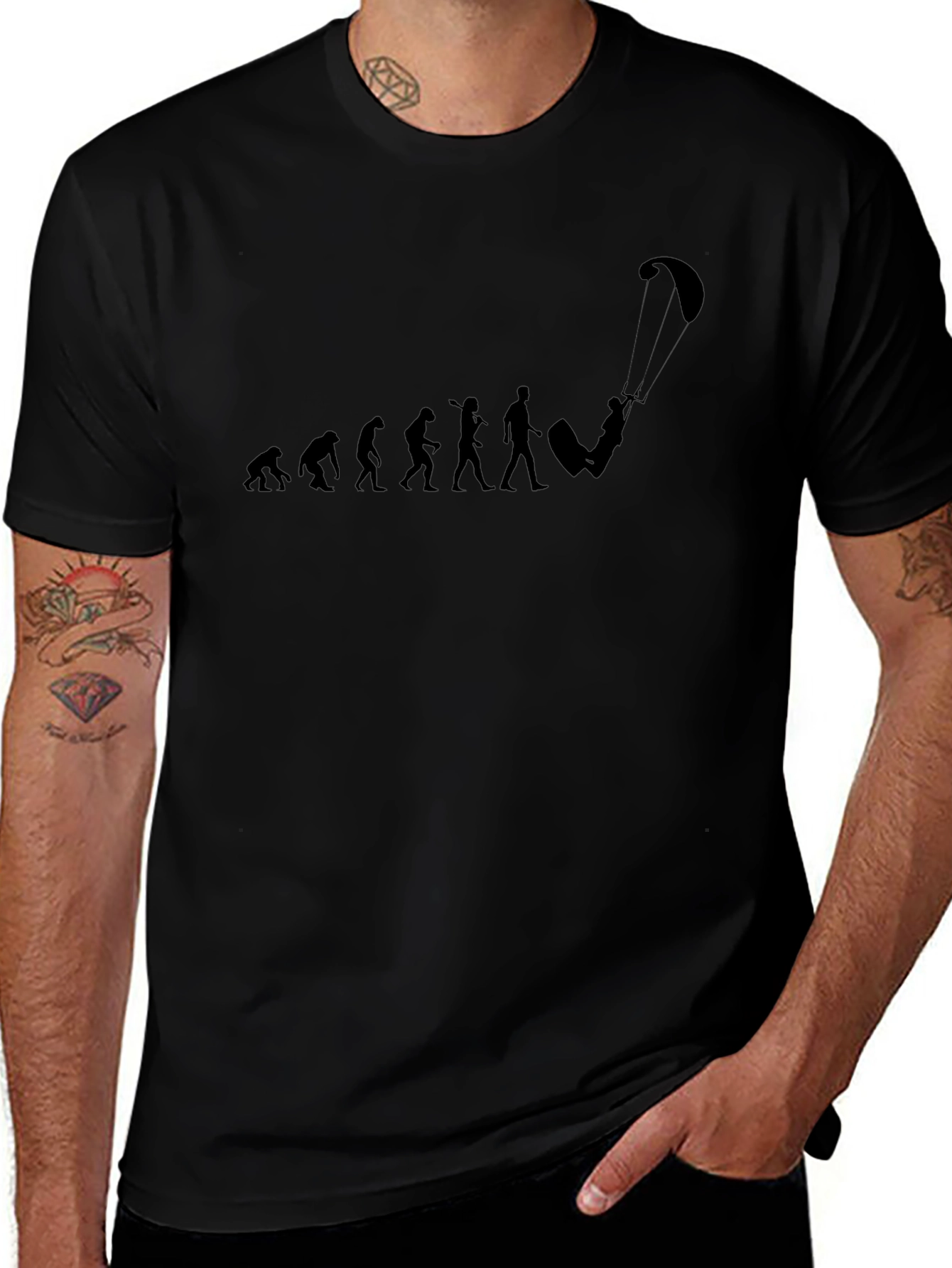 Evolution Kiteboarding T-Shirt - Black Graphic Tee